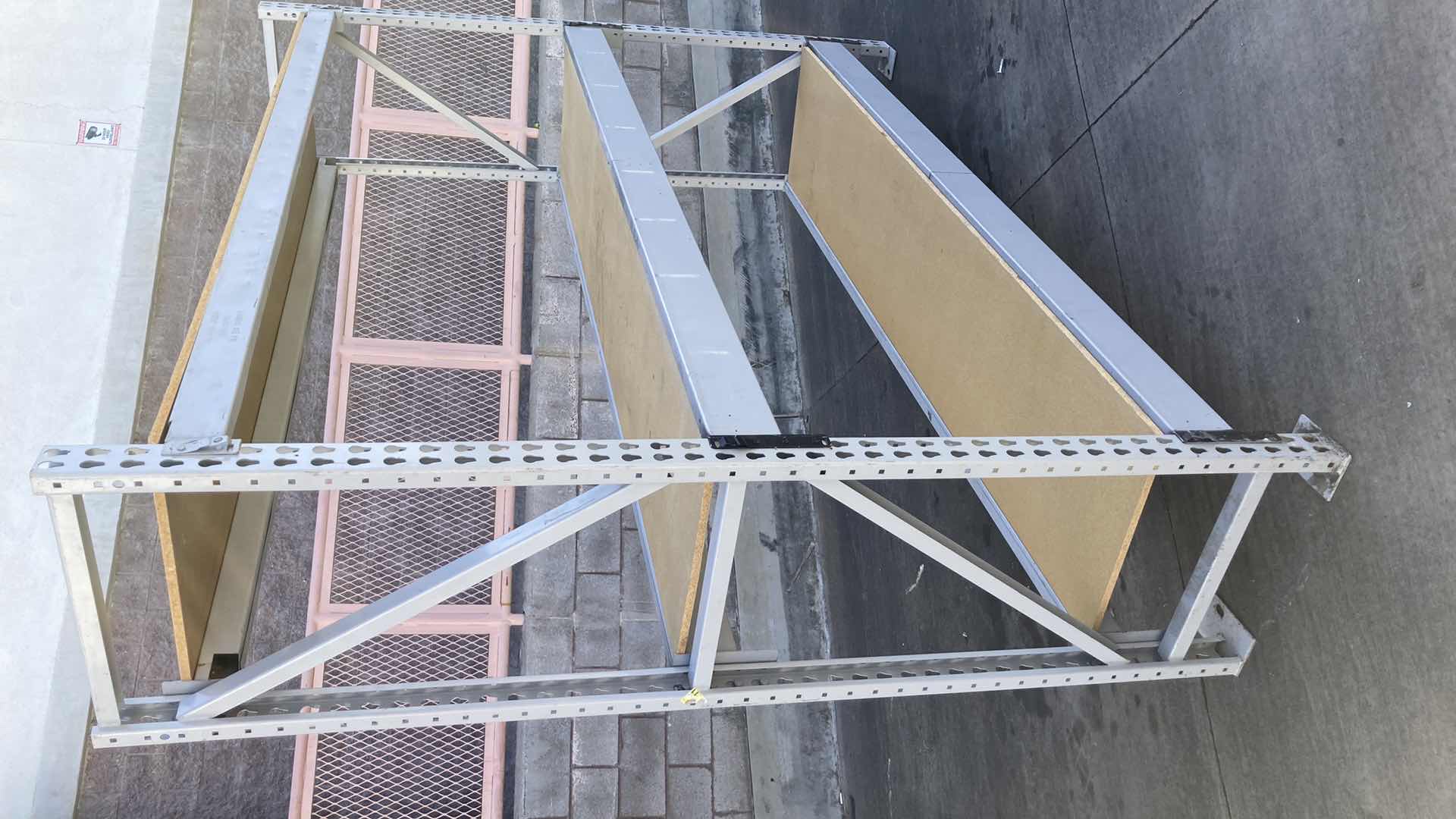 Photo 1 of MADIX HEAVY DUTY STEEL RACK W PARTICLE BOARD SHELVES 102” X 23” H 85”