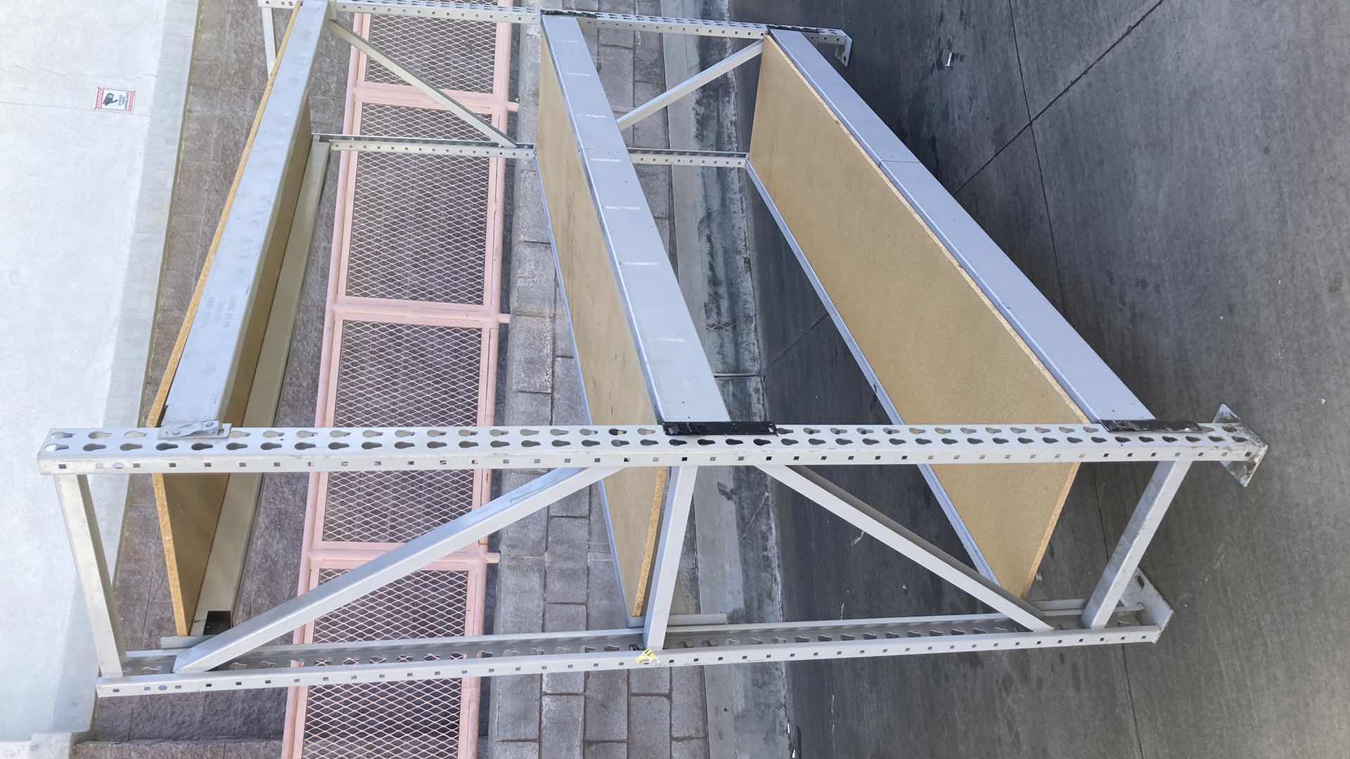 Photo 2 of MADIX HEAVY DUTY STEEL RACK W PARTICLE BOARD SHELVES 102” X 23” H 85”