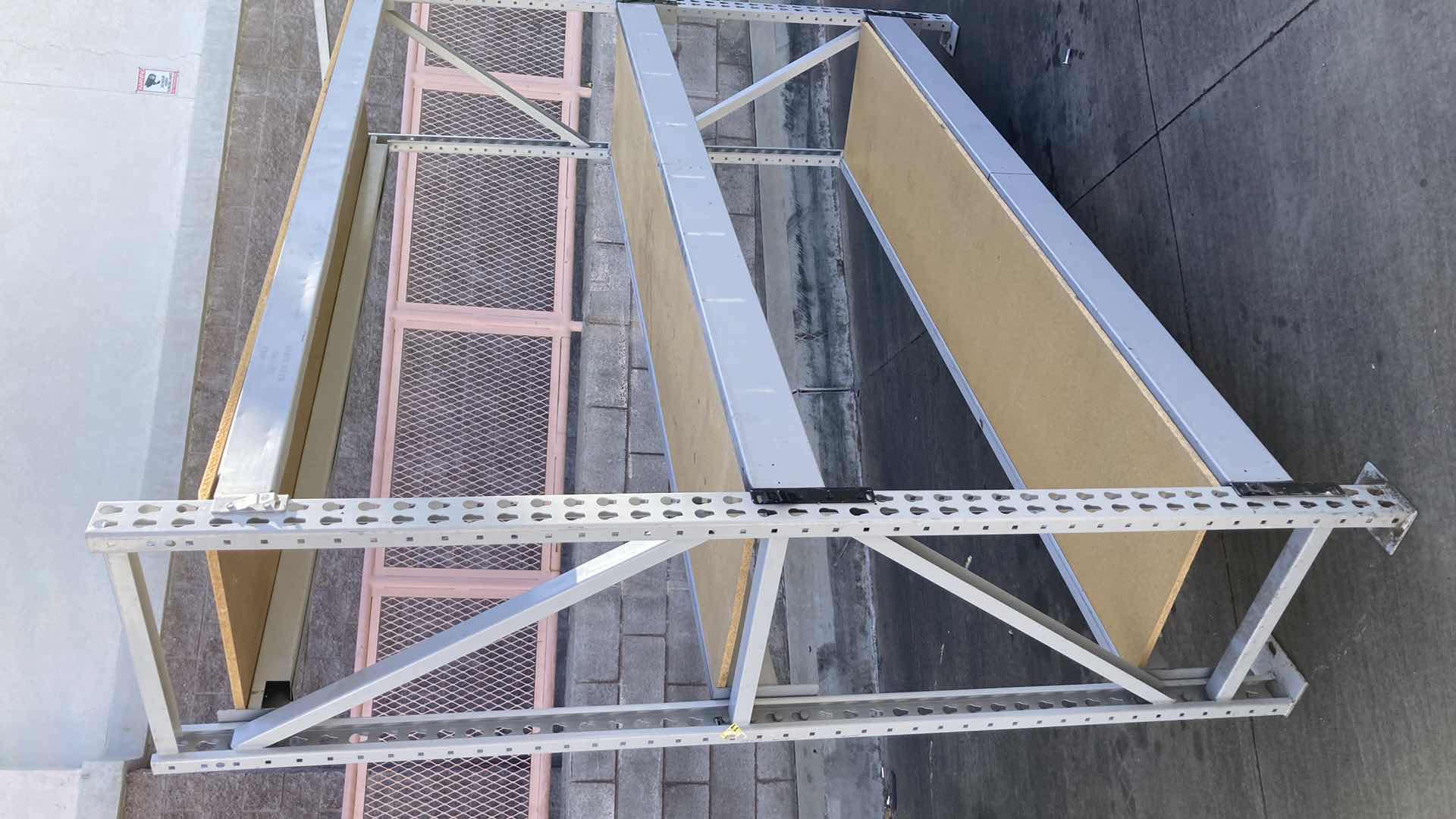 Photo 1 of MADIX HEAVY DUTY STEEL RACK W PARTICLE BOARD SHELVES 102” X 23” H 85”