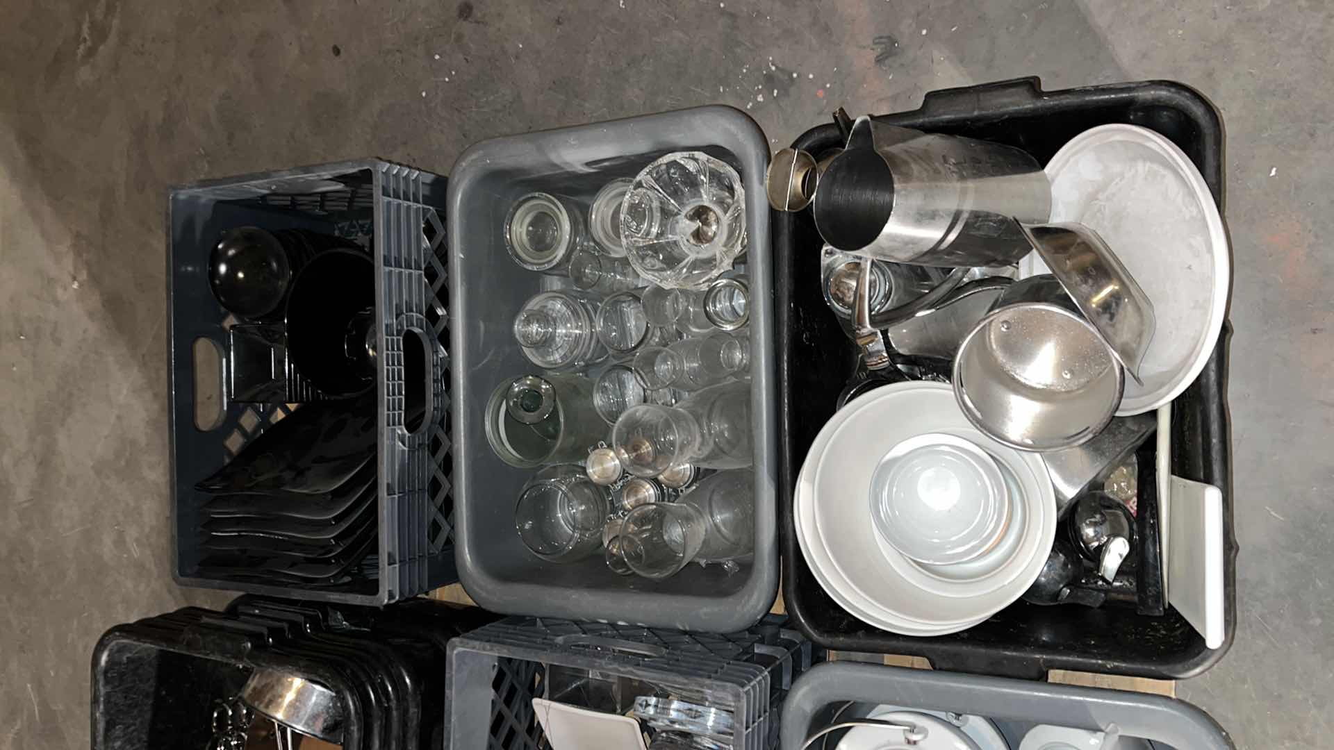 View 2 of RESTAURANT DISHES W CRATES & TUBS ON PALLET, VARIOUS STYLES & SIZES