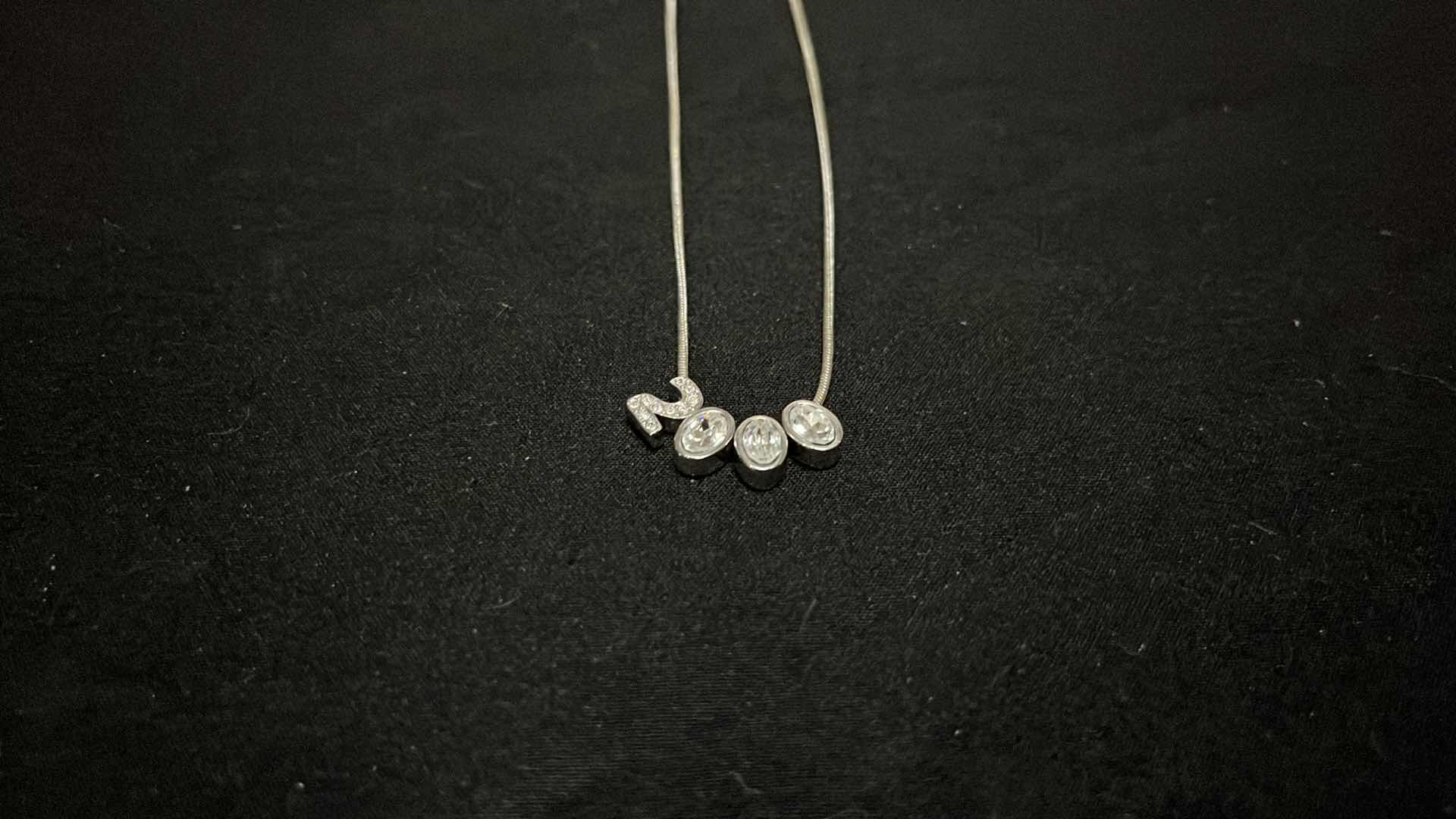 Photo 1 of ORIGAMI OWL NECKLACE W 5 CHARMS, YEAR 2000 RHINESTONE NECKLACE & RHINESTONE HEART BRACELET