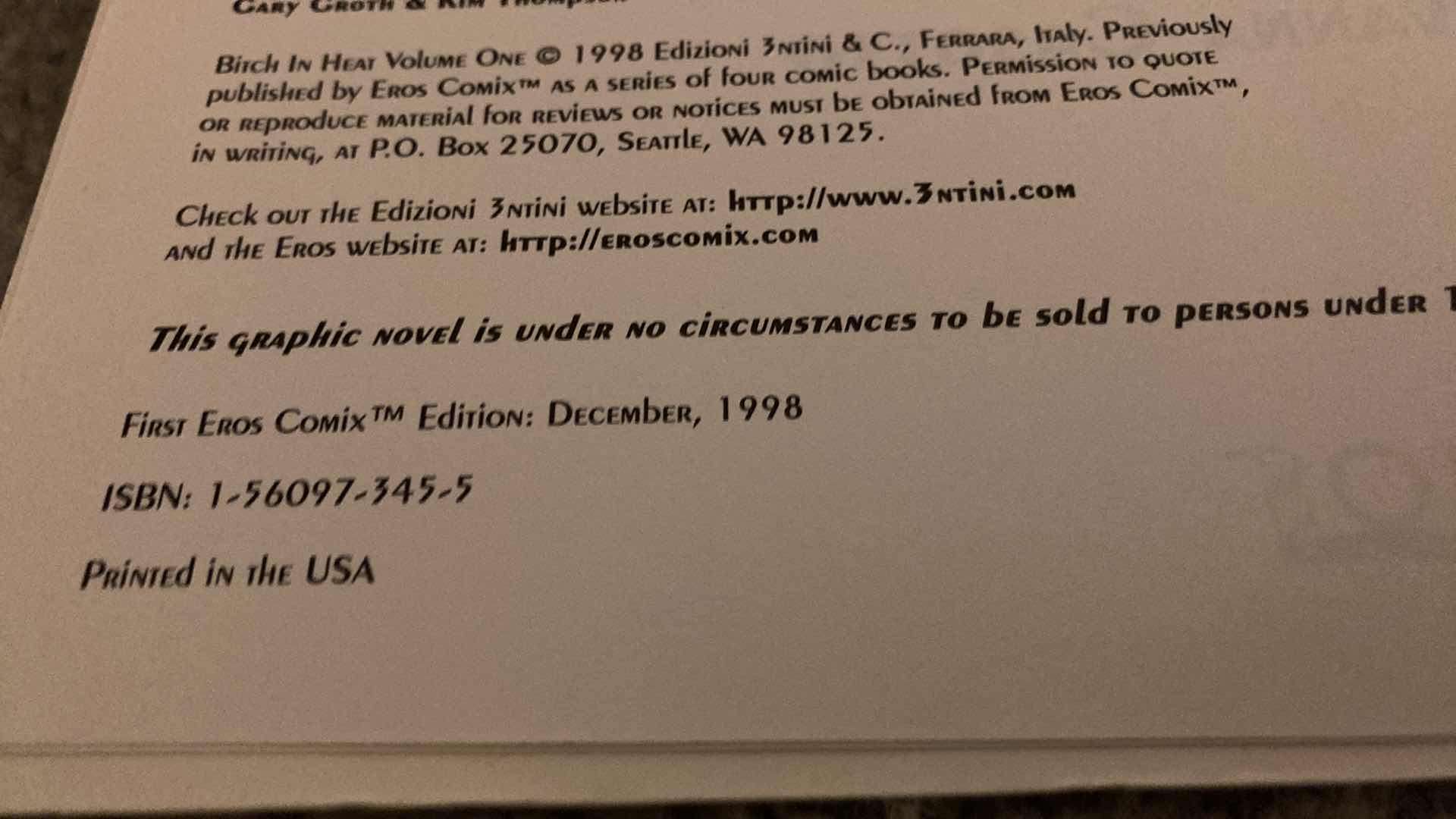 Photo 7 of BITCH IN HEAT VOLUME 1 PAPERBACK GRAPHIC NOVEL BY GIOVANNA CASOTTO