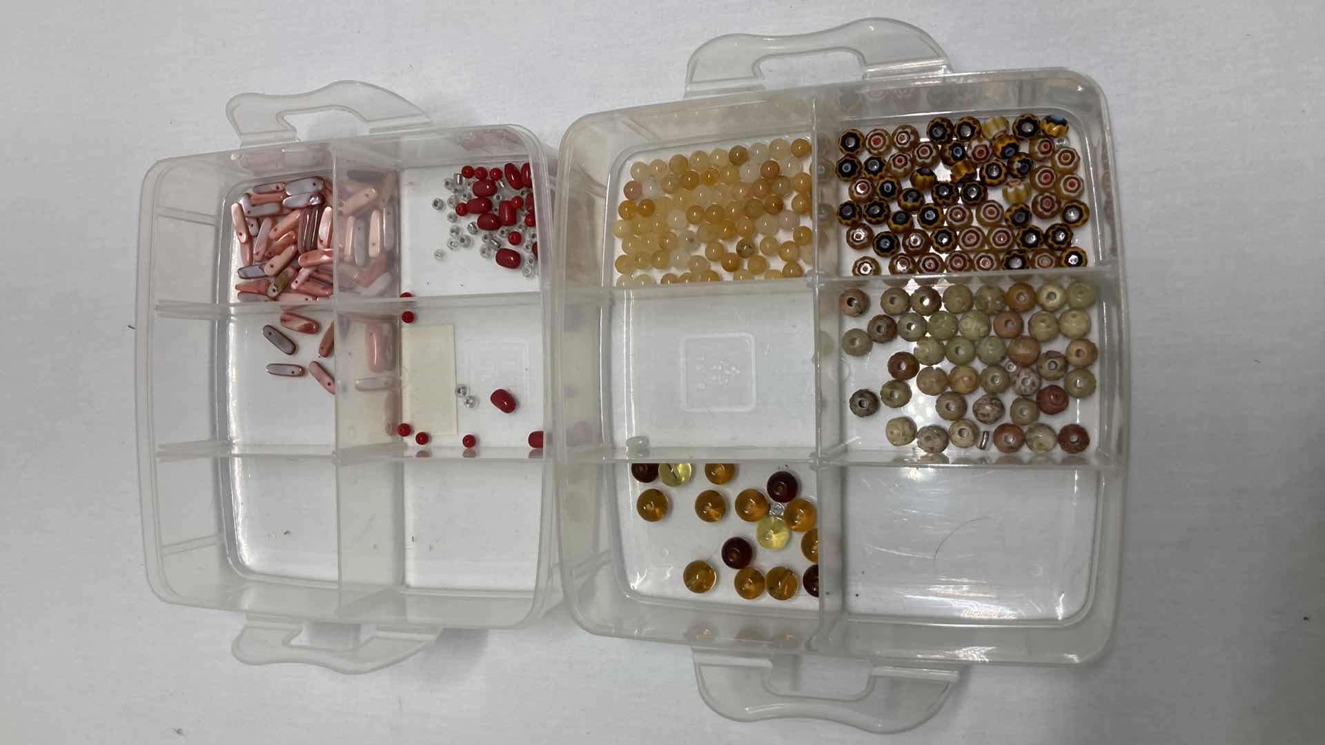 Photo 1 of 4 TIER BEAD CONTAINER W BEADS 6” X 6” H6.5”