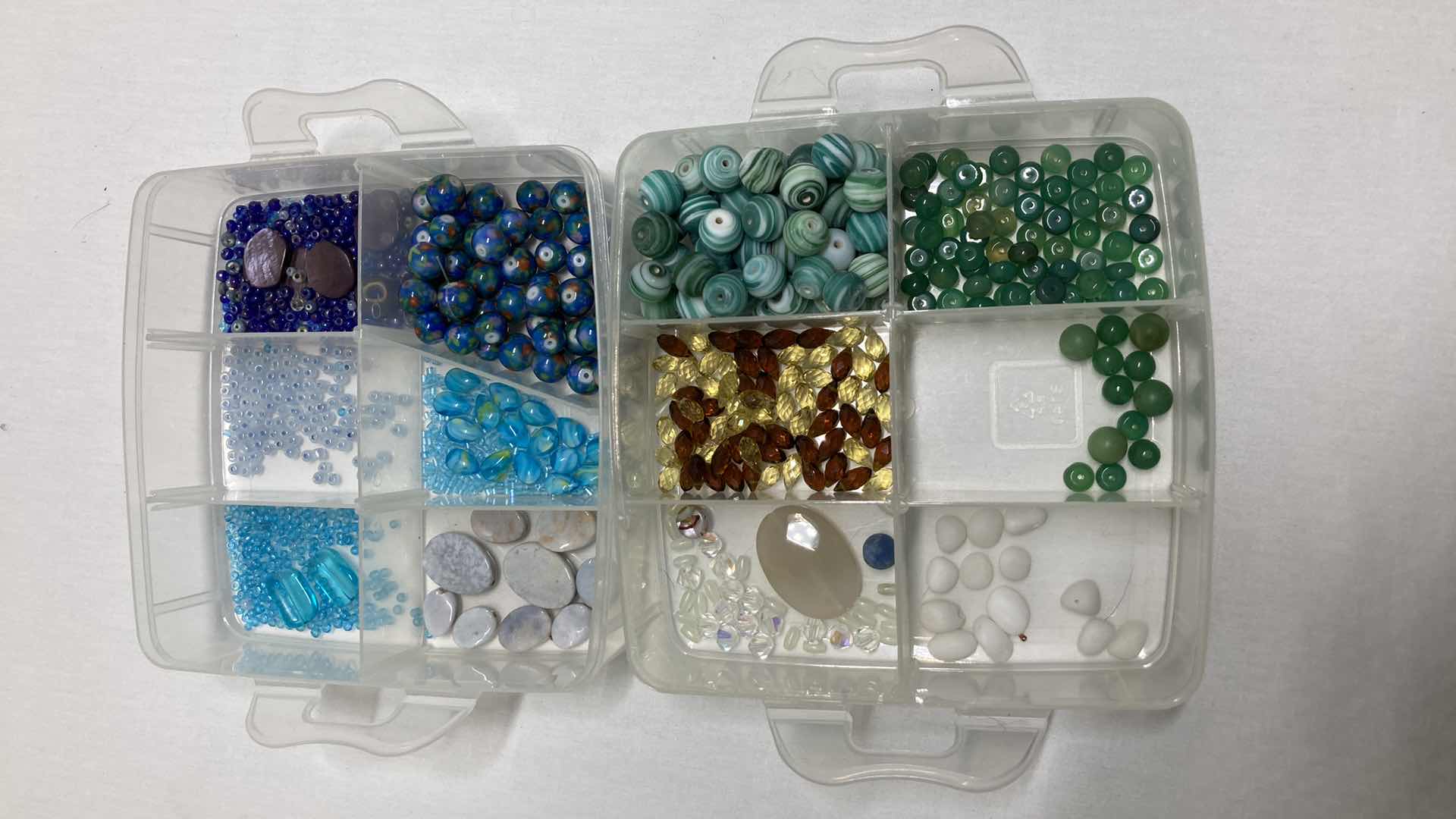 Photo 1 of 4 TIER BEAD CONTAINER W BEADS 6” X 6” H6.5”