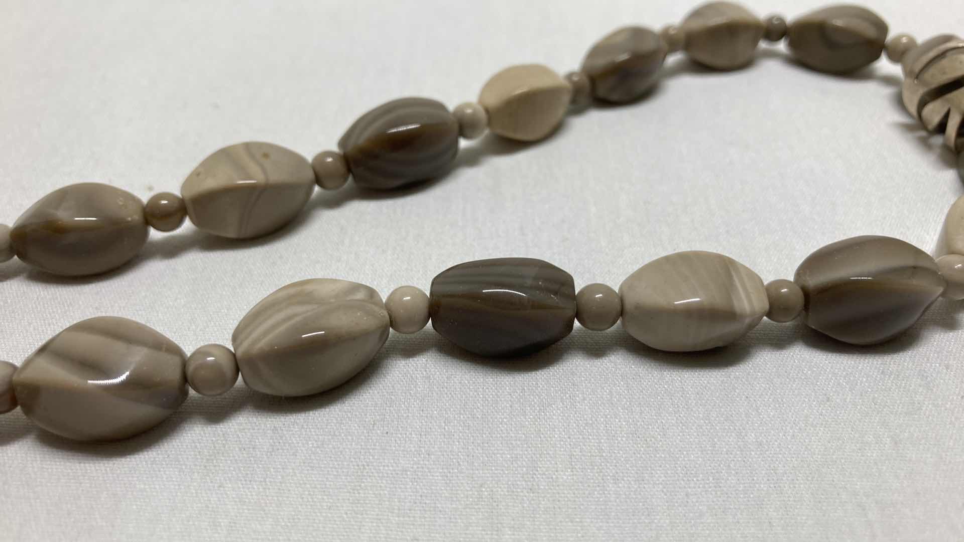 Photo 1 of MIND FINDS GREY JASPER BEADED STERLING SILVER NECKLACE BY JAY KING DTR 925 22”