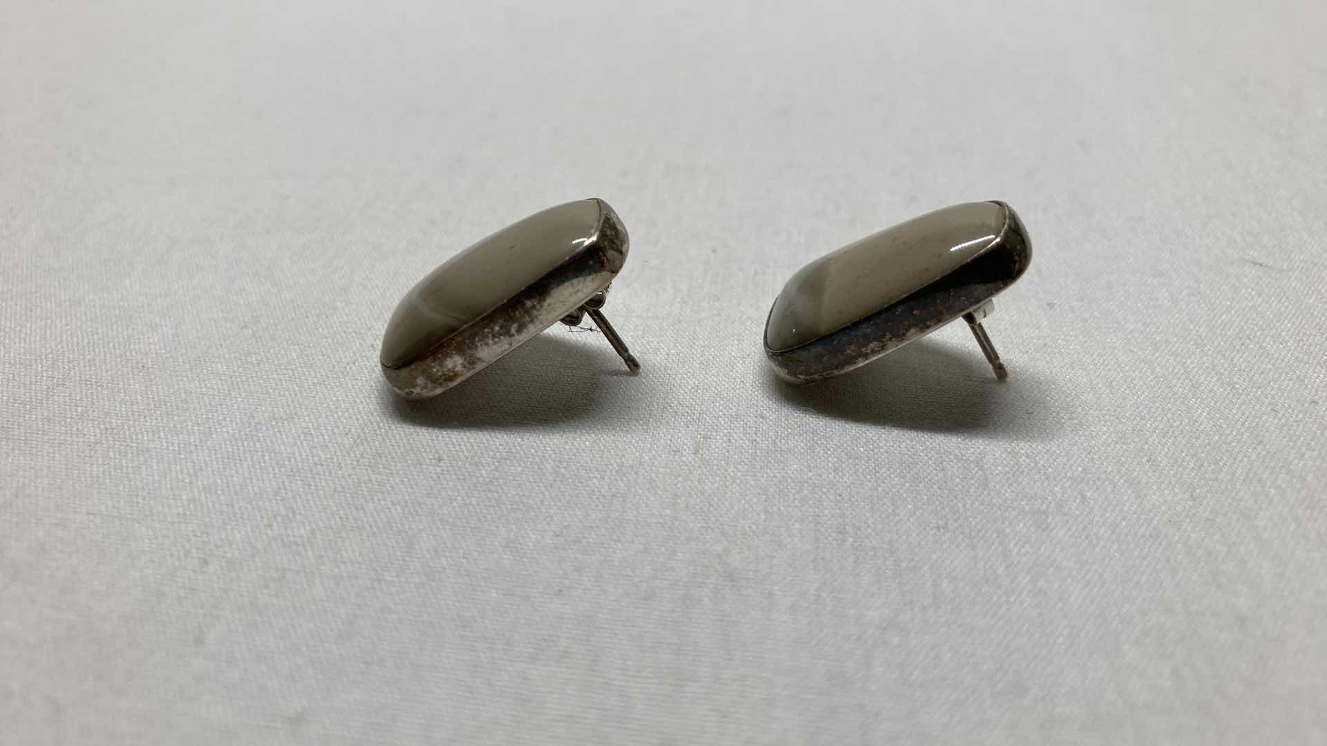 Photo 4 of MIND FINDS GREY JASPER BEAD STERLING SILVER EARRINGS BY JAY KING DTR 925