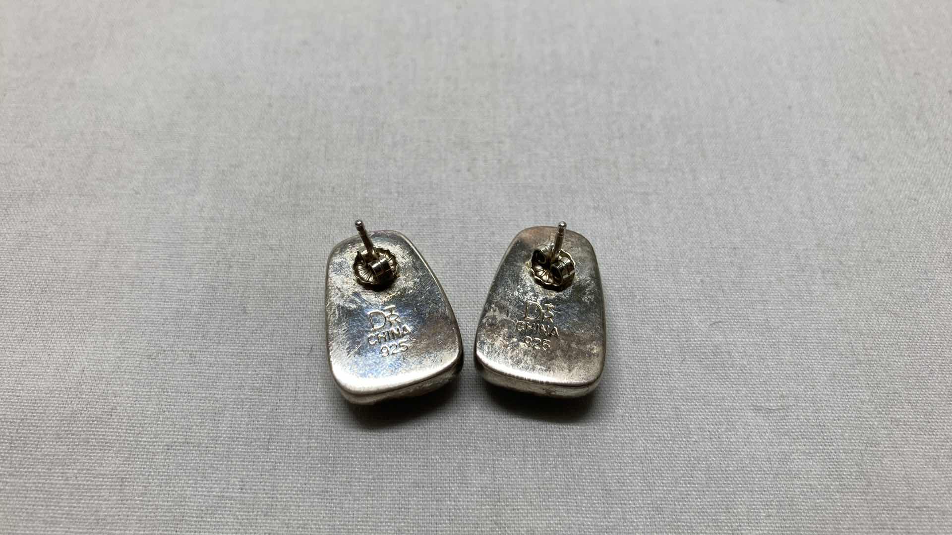 Photo 1 of MIND FINDS GREY JASPER BEAD STERLING SILVER EARRINGS BY JAY KING DTR 925