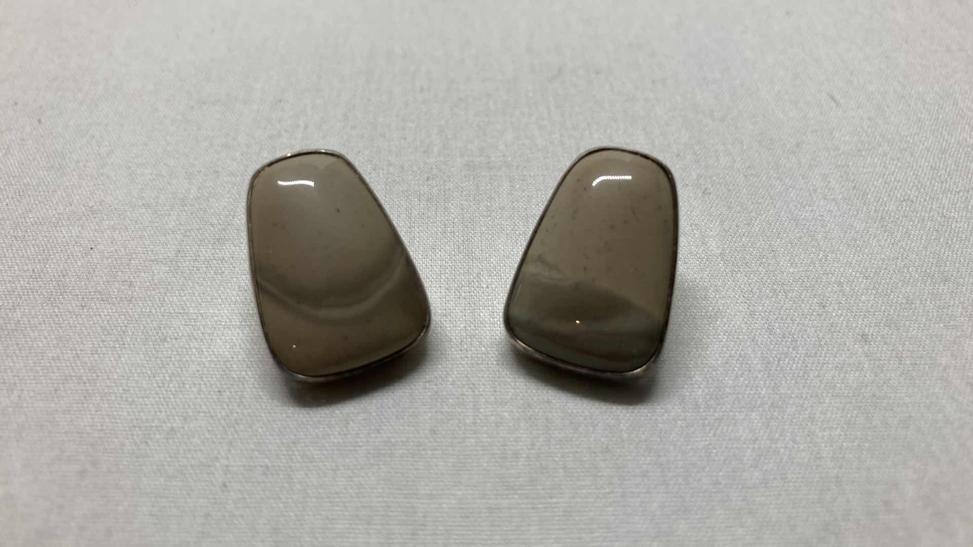 Photo 1 of MIND FINDS GREY JASPER BEAD STERLING SILVER EARRINGS BY JAY KING DTR 925