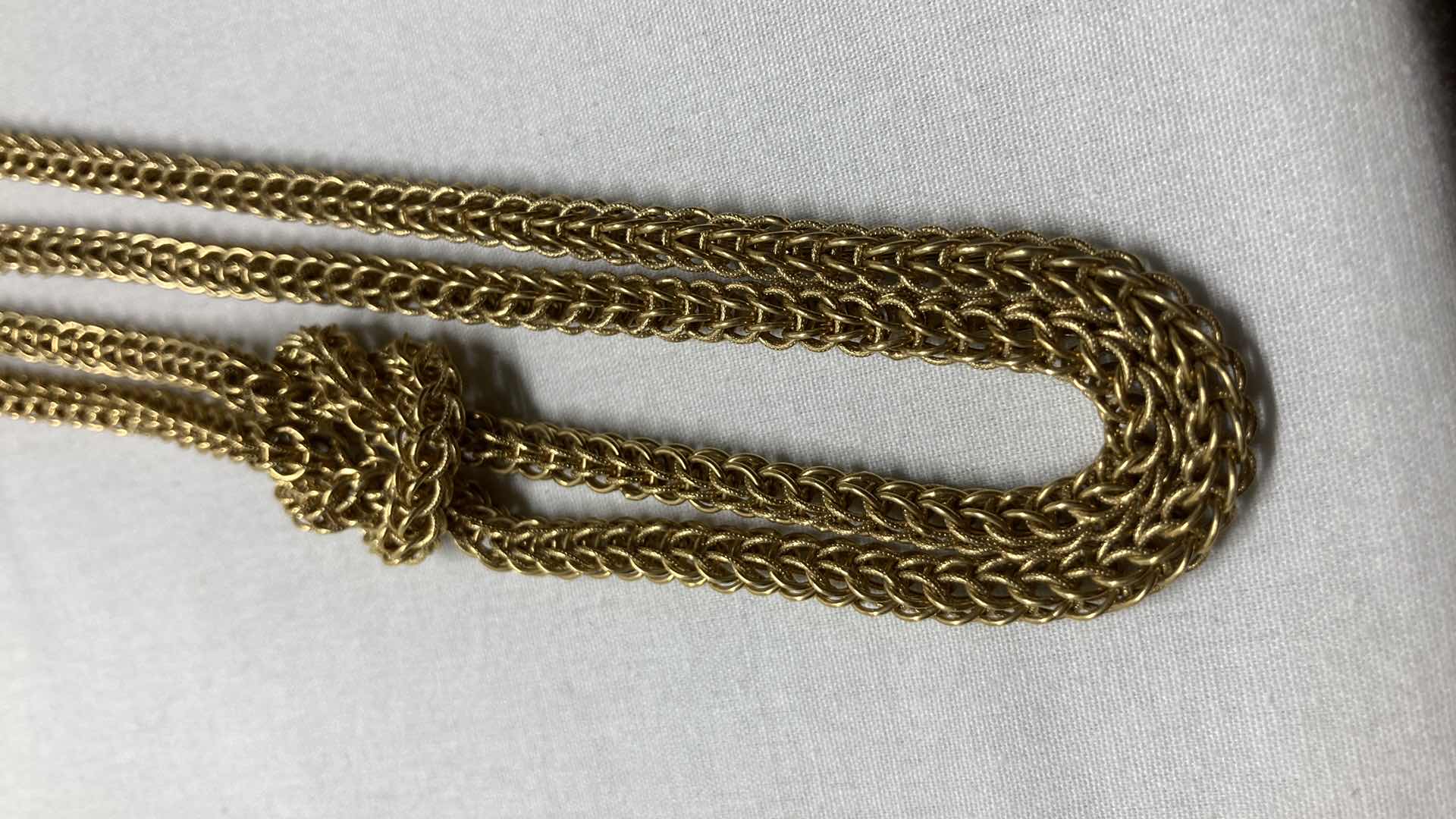 Photo 1 of GOLD KNOTTED ROBE TASSEL NECKLACE 18K 0.15” X 23”