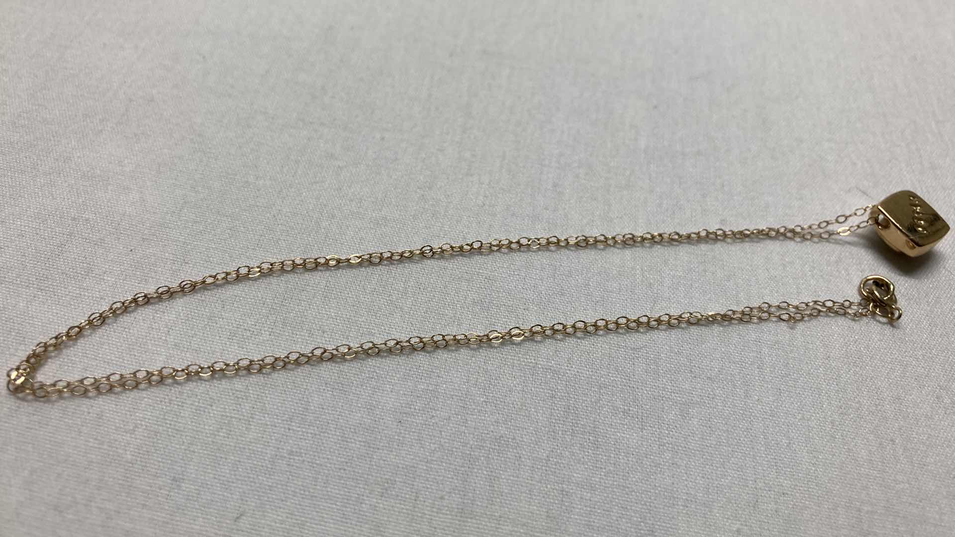 Photo 1 of OPAL & GOLD 0.25” PENDANT PB14K W THIN CHAIN NECKLACE