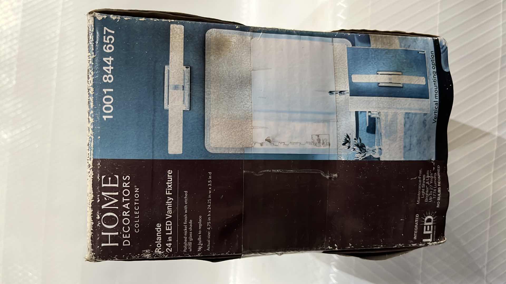 Photo 1 of HOME DECORATORS COLLECTION, 24” LED VANITY FIXTURE IN POLISHED NICKEL FINISH, ROLANDE COLLECTION (#1001 844 657)