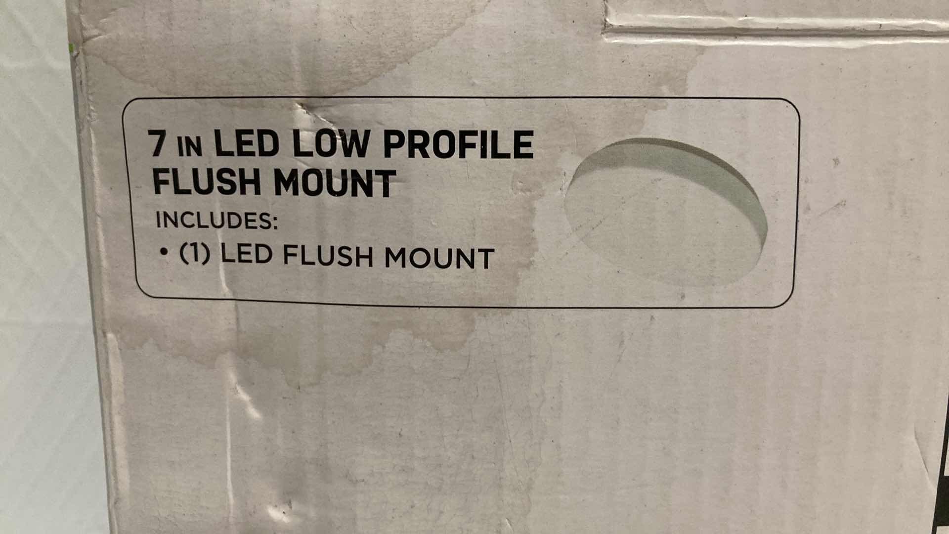 Photo 1 of NEW COMMERCIAL ELECTRIC WHITE LED LOW PROFILE FLUSH MOUNT (4) 7”