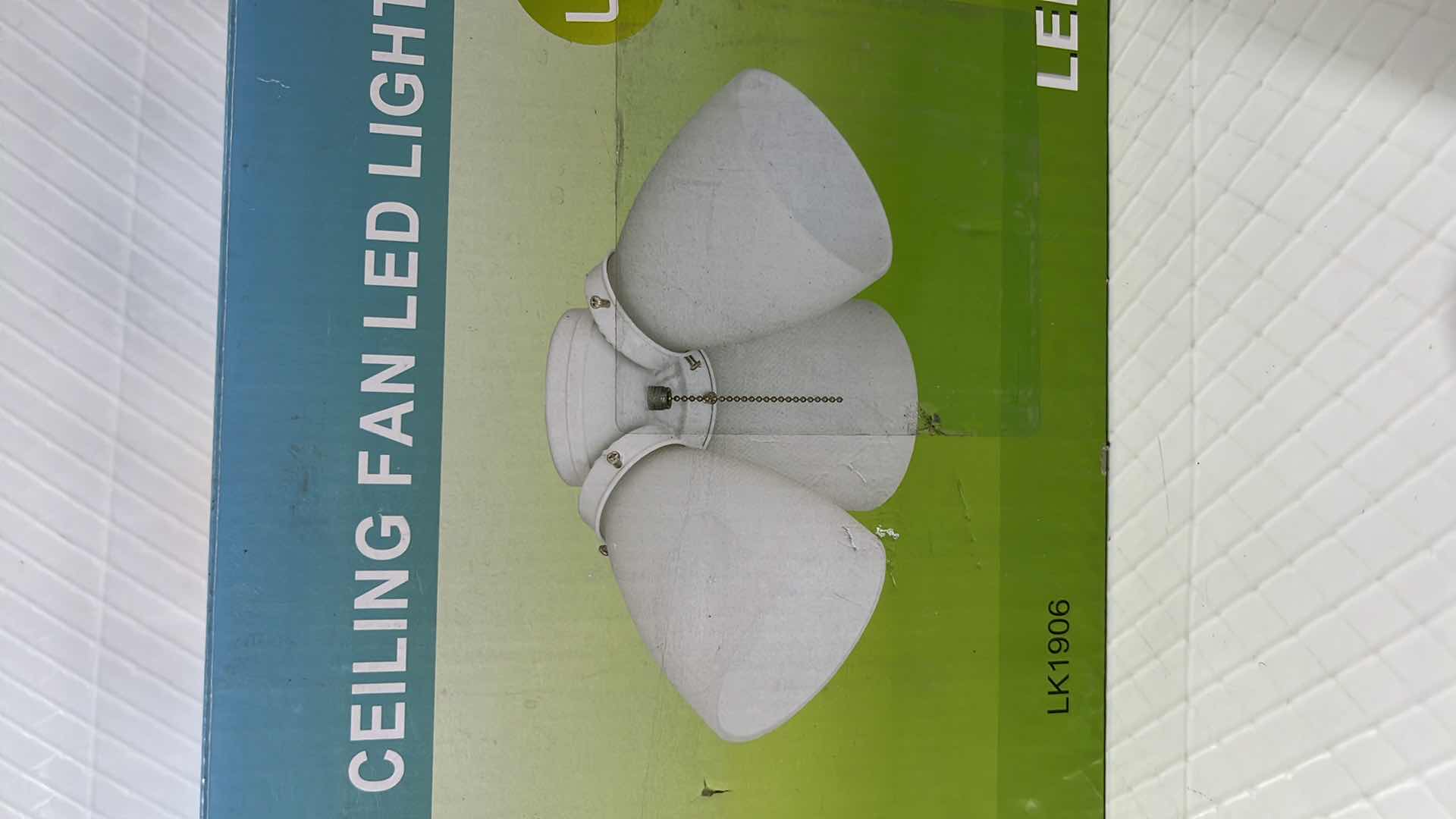 Photo 1 of NEW ELITE CEILING FAN LED LIGHT KIT, 3-LIGHT CLUSTER, WHITE FINISH W FROSTED GLASS (LK1906)