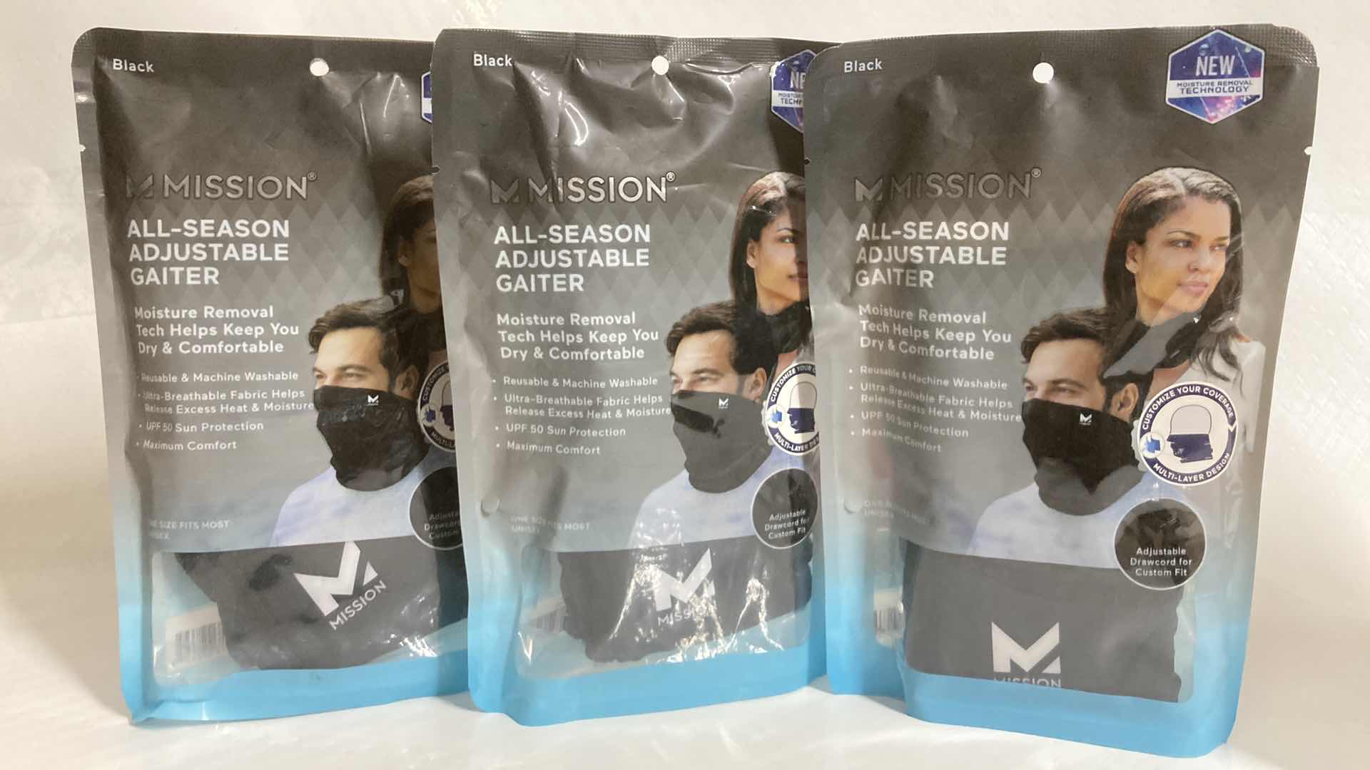 Photo 1 of NEW MISSION ALL SEASON ADJUSTABLE BLACK GAITER (3)