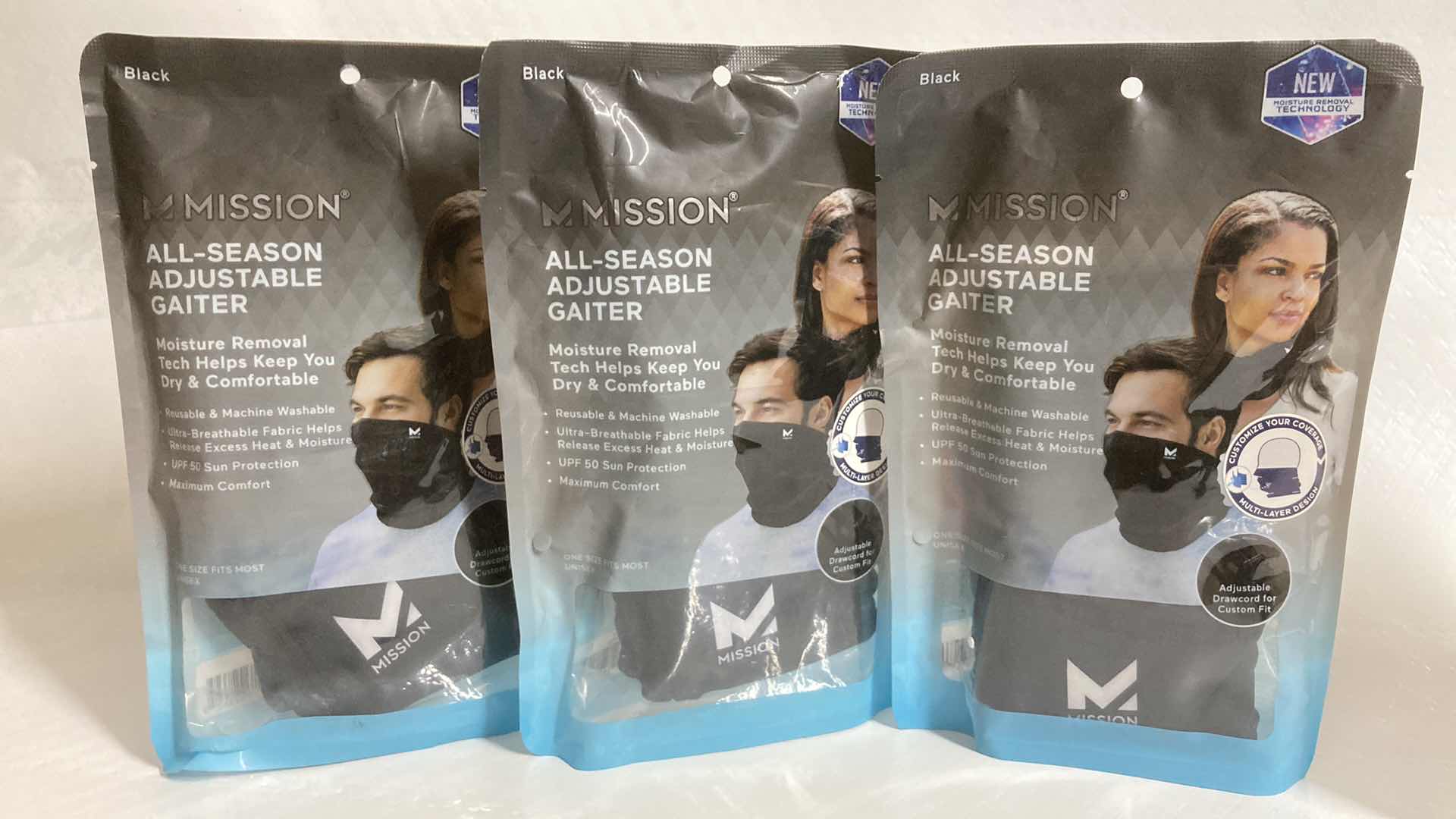 Photo 1 of NEW MISSION ALL SEASON ADJUSTABLE BLACK GAITER (3)