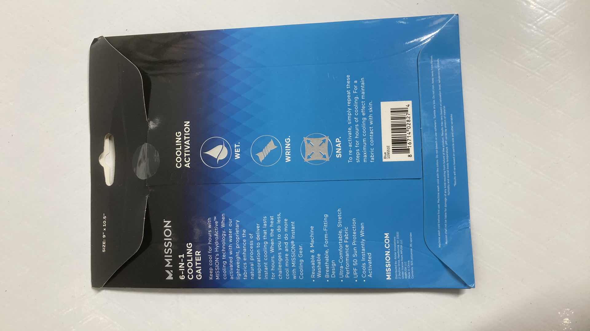 Photo 1 of NEW MISSION 6 IN 1 BLUE COOLING GAITER (3) 9” X 10.5”