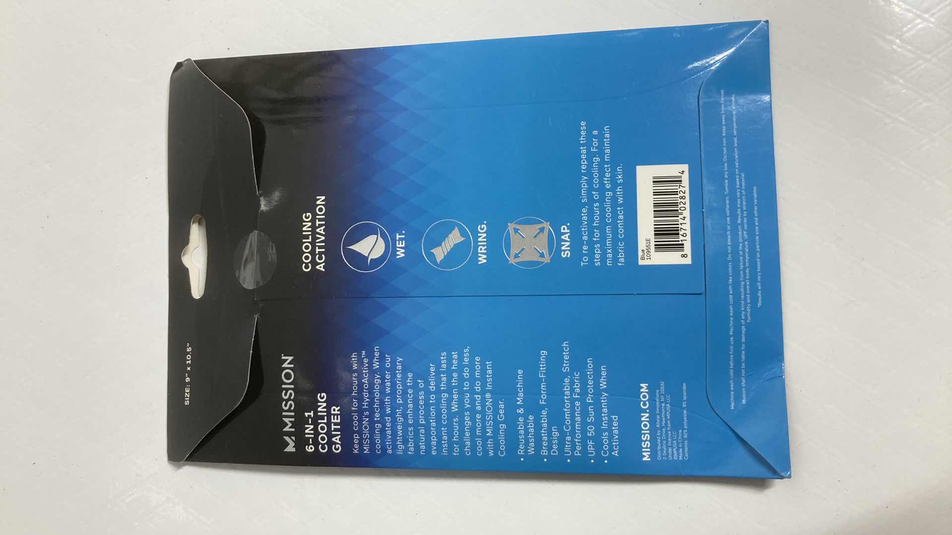 Photo 1 of NEW MISSION 6 IN 1 BLUE COOLING GAITER (3) 9” X 10.5”