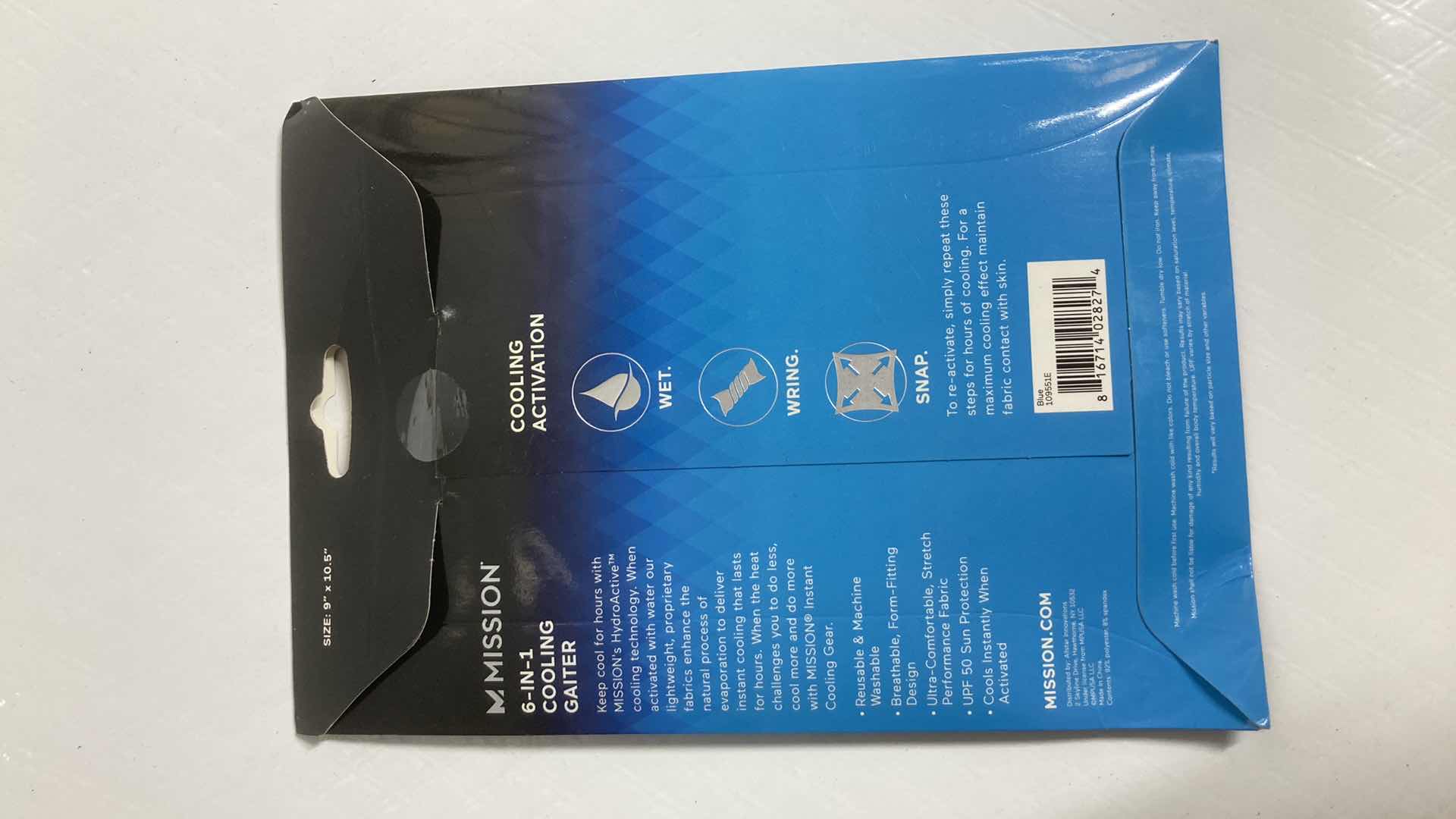 Photo 1 of NEW MISSION 6 IN 1 BLUE COOLING GAITER (3) 9” X 10.5”
