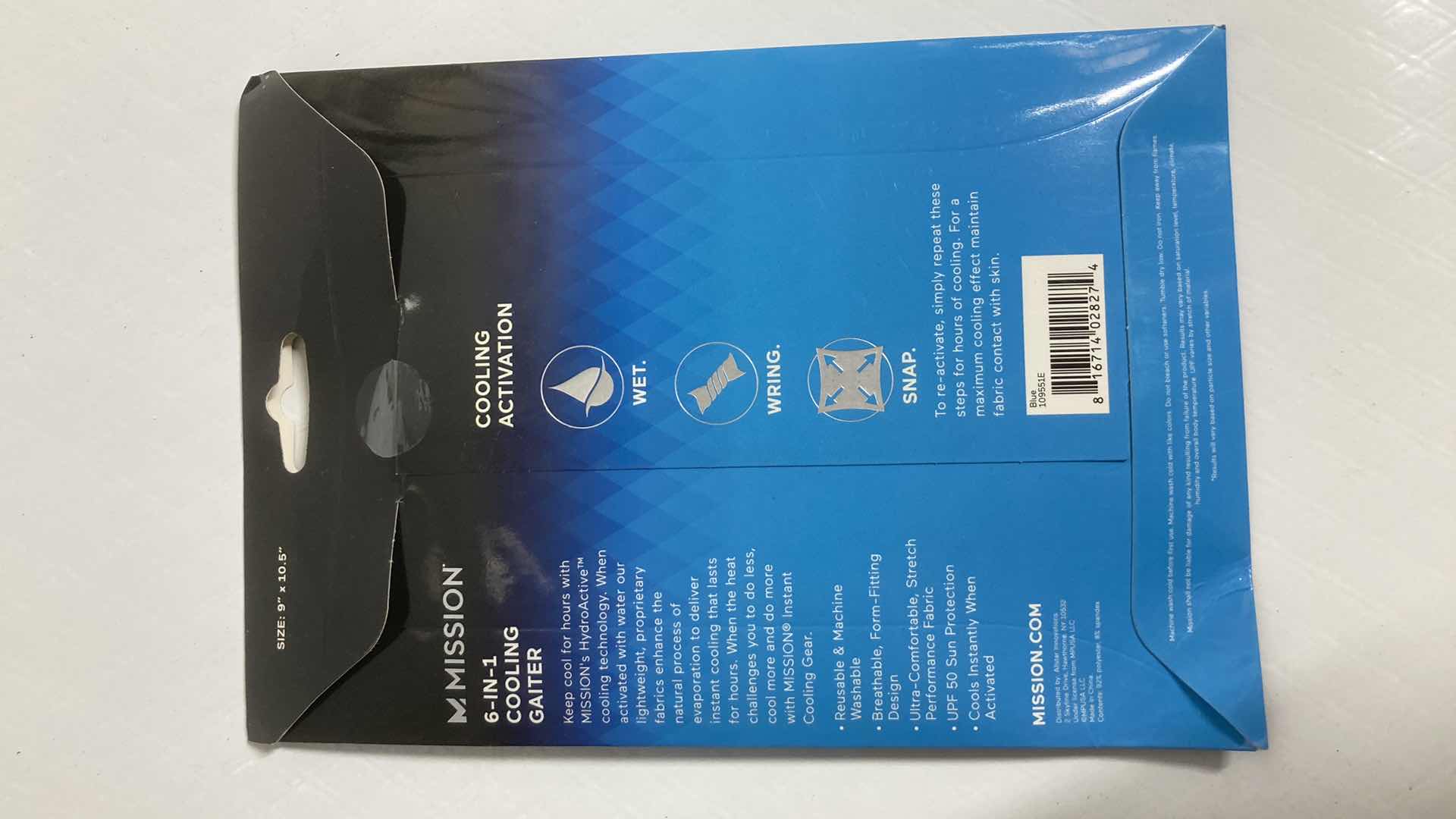 Photo 1 of NEW MISSION 6 IN 1 BLUE COOLING GAITER (3) 9” X 10.5”