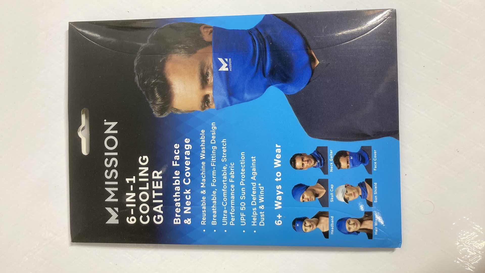 Photo 1 of NEW MISSION 6 IN 1 BLUE COOLING GAITER (3) 9” X 10.5”