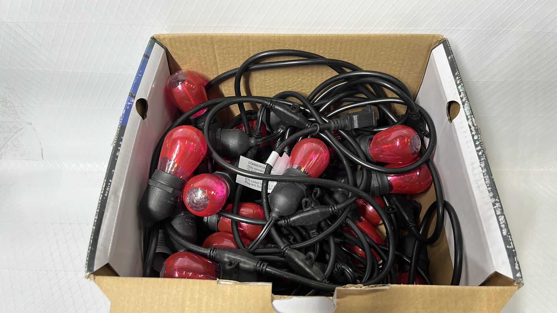 Photo 1 of HAMPTON BAY 48 FT COMMERCIAL GRADE LED PLUG-IN STRING LIGHTS, W 24 SHATTER RESISTANT FILAMENT BULBS (1004683595)