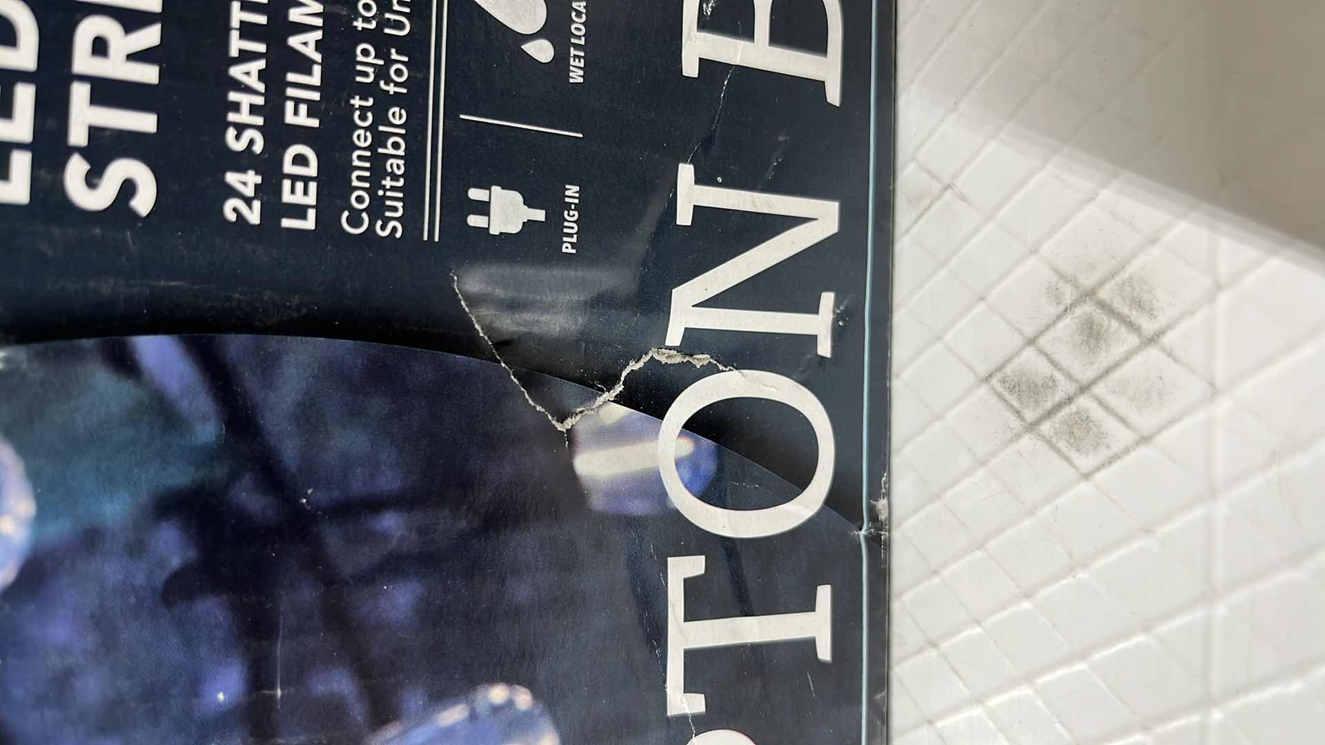 Photo 1 of HAMPTON BAY 48 FT COMMERCIAL GRADE LED PLUG-IN STRING LIGHTS, W 24 SHATTER RESISTANT FILAMENT BULBS (1004683595)