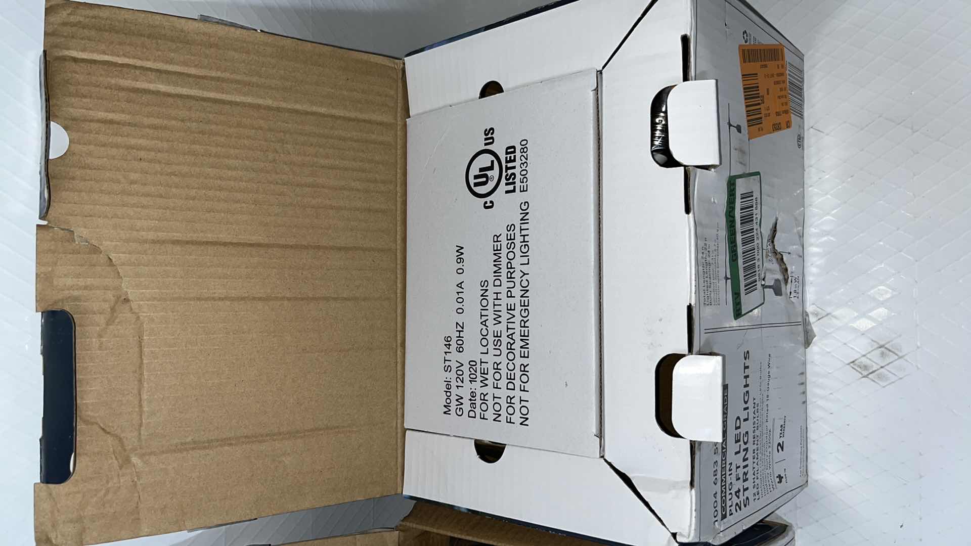 Photo 1 of 2- HAMPTON BAY 24 FT COMMERCIAL GRADE LED PLUG-IN STRING LIGHTS W 12 SHATTER RESISTANT FILAMENT BULBS (1004683594)