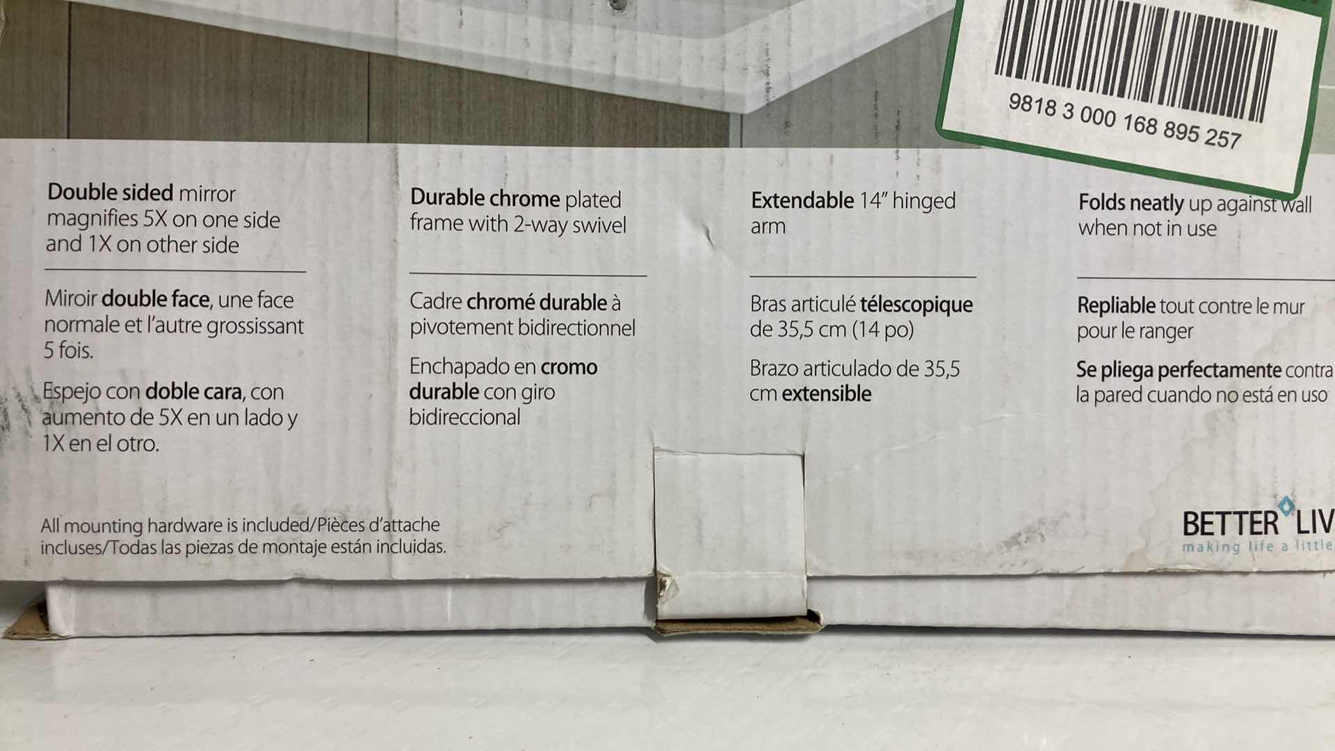 Photo 1 of NEW BETTER LIVING WALL MOUNT VANITY DOUBLE SIDED 8” MIRROR