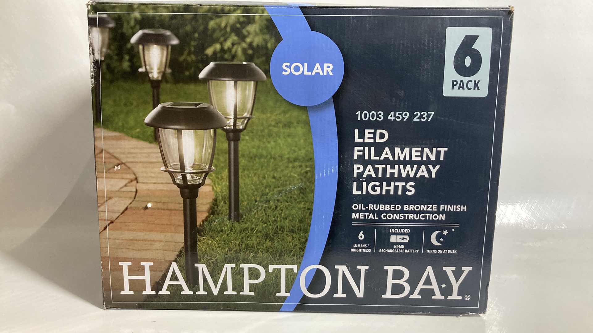 Photo 1 of NEW HAMPTON BAY LED FILAMENT PATHWAY LIGHTS 6PACK MODEL 1003459237