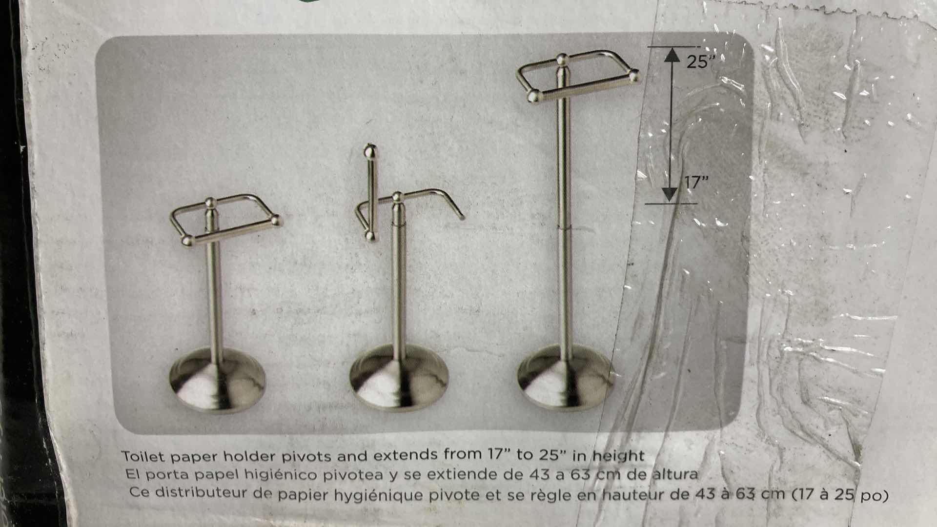 Photo 1 of NEW DELTA PIVOTING PEDESTAL BRUSHED NICKEL FINISH TOILET PAPER HOLDER H17”-25”