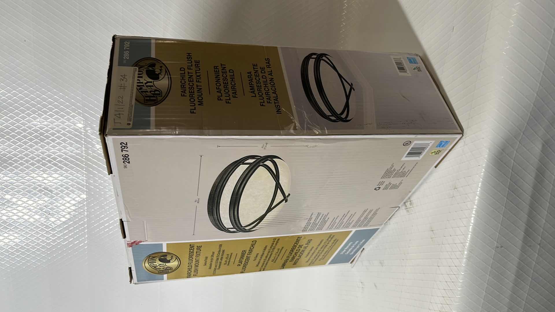 Photo 1 of NEW HAMPTON BAY FAIRCHILD FLUORESCENT FLUSH MOUNT FIXTURE, SIENNA FINISH 16” X 4.5”H (286 792)