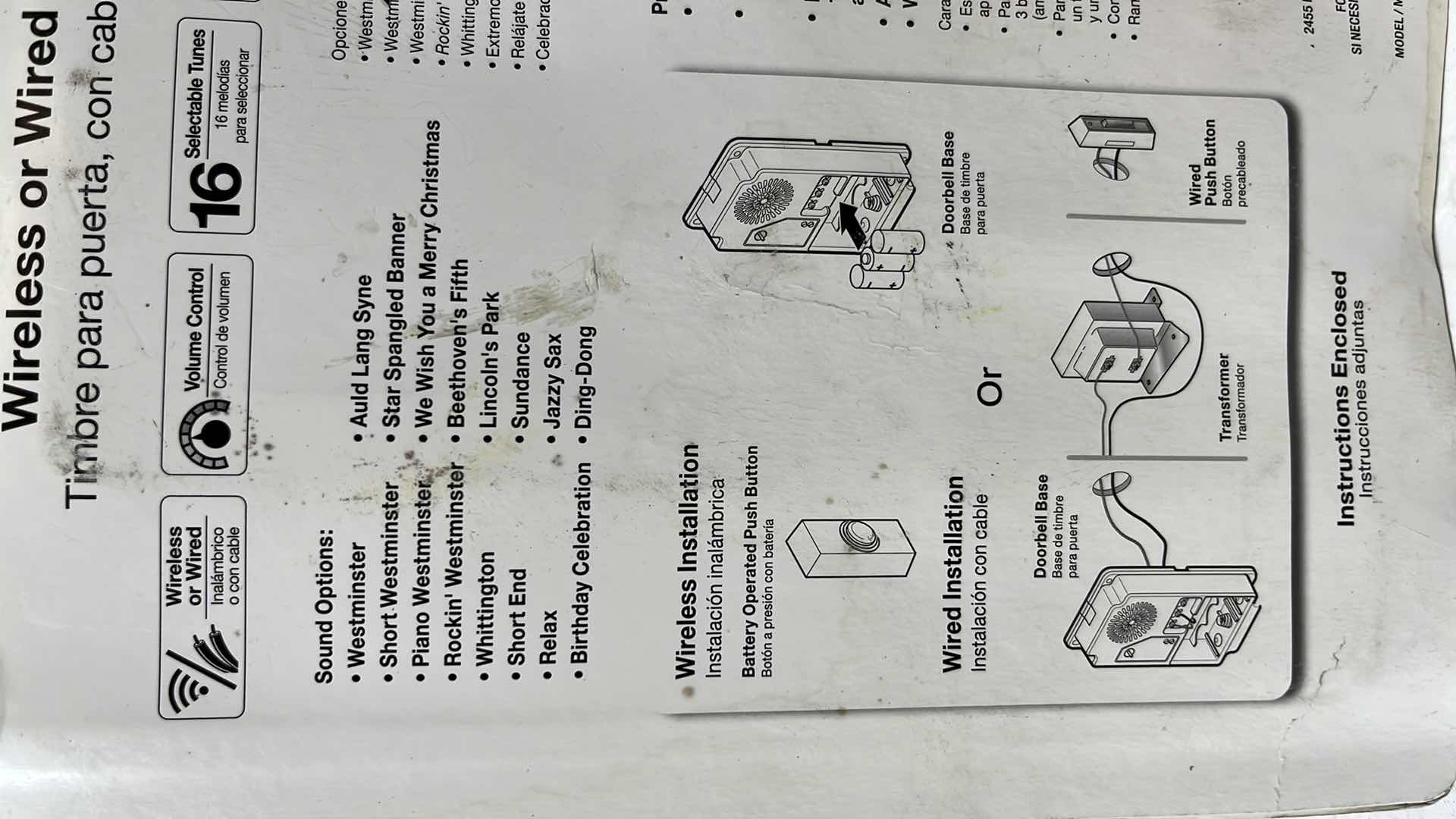 Photo 1 of NEW HAMPTON BAY WIRELESS OR WORED DOORBELL, COPPER FINISH (1003 008 638)