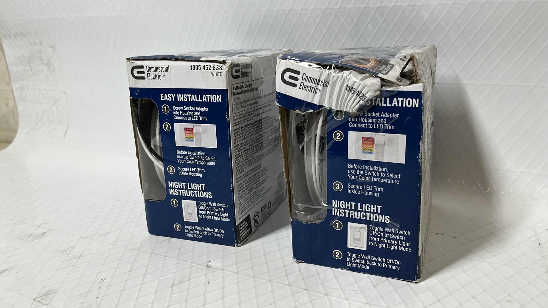 Photo 1 of 2- COMMERCIAL ELECTRIC 4” LED COLOR CHANGING RECESSED TRIM W NIGHT LIGHT, 665 LUMENS (1005 452 833)