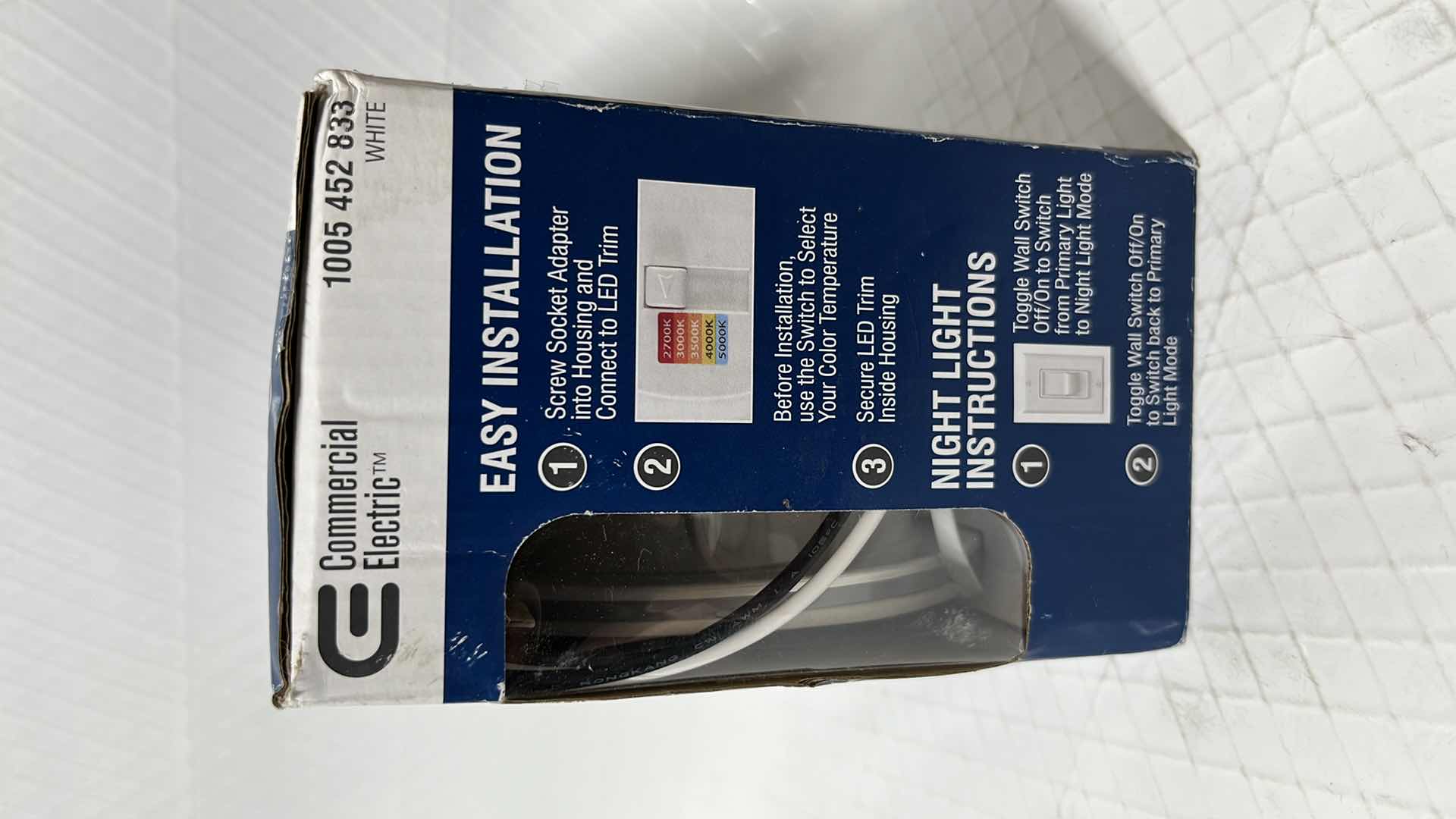 Photo 1 of 2- COMMERCIAL ELECTRIC 4” LED COLOR CHANGING RECESSED TRIM W NIGHT LIGHT, 665 LUMENS (1005 452 833)