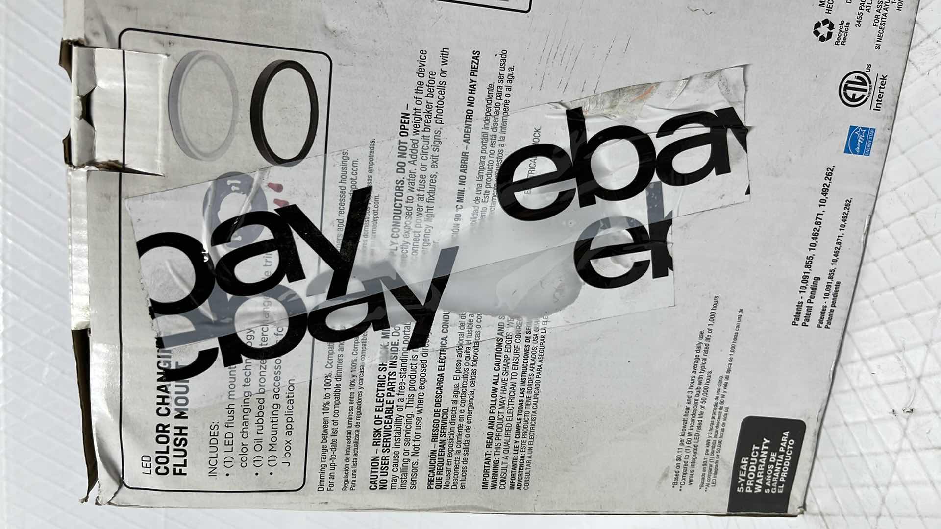 Photo 1 of COMMERCIAL ELECTRIC 9” LED COLOR CHANGING FLUSH MOUNT W INTERCHANGEABLE WHITE OR OIL RUBBED BRONZE TRIM (1005 682 971)