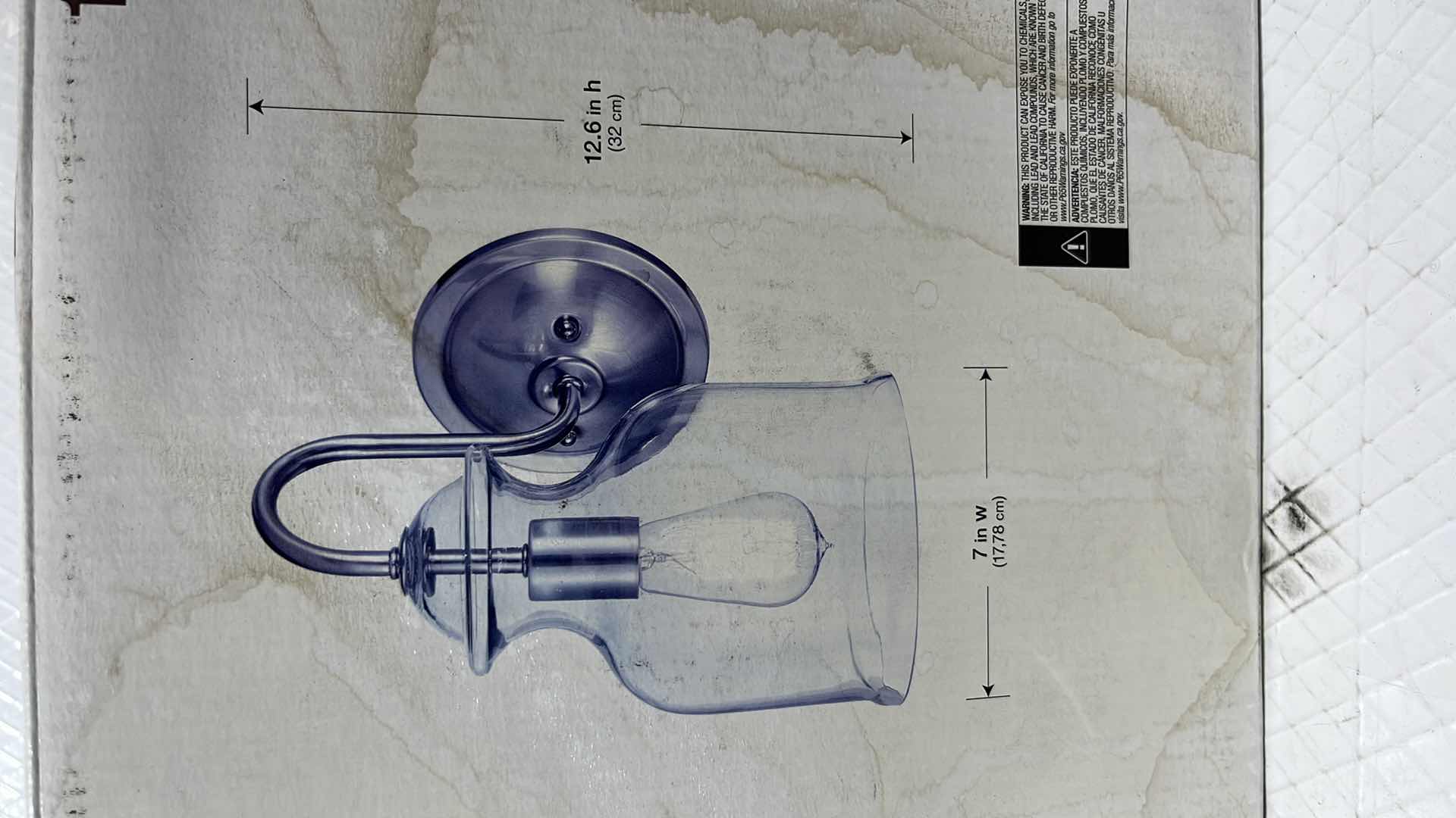 Photo 1 of HOME DECORATORS COLLECTION GARRIDAN COLLECTION SCONCE, BRUSHED NICKEL FINISH W CLEAR GLASS SHADE (1002 427 039)