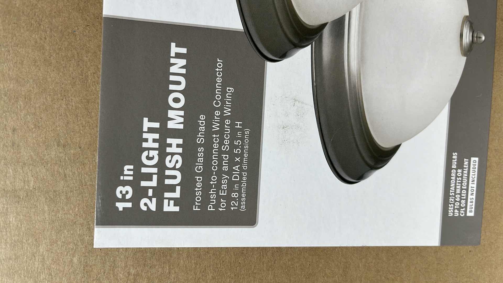 Photo 1 of NEW 13” 2-LIGHT FLUSH MOUNT 2-PACK, BRUSHED NICKEL FINISH (701 704)