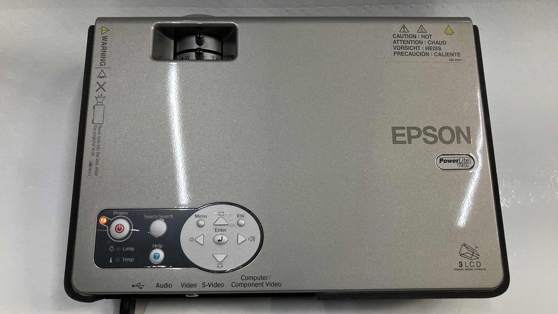 Photo 1 of EPSON LCD PROJECTOR MODEL EMP-740 W REMOTE & BAG