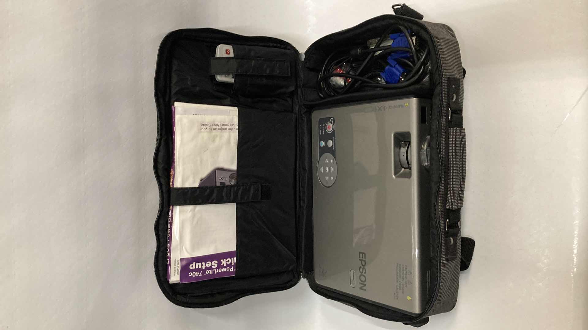 Photo 1 of EPSON LCD PROJECTOR MODEL EMP-740 W REMOTE & BAG