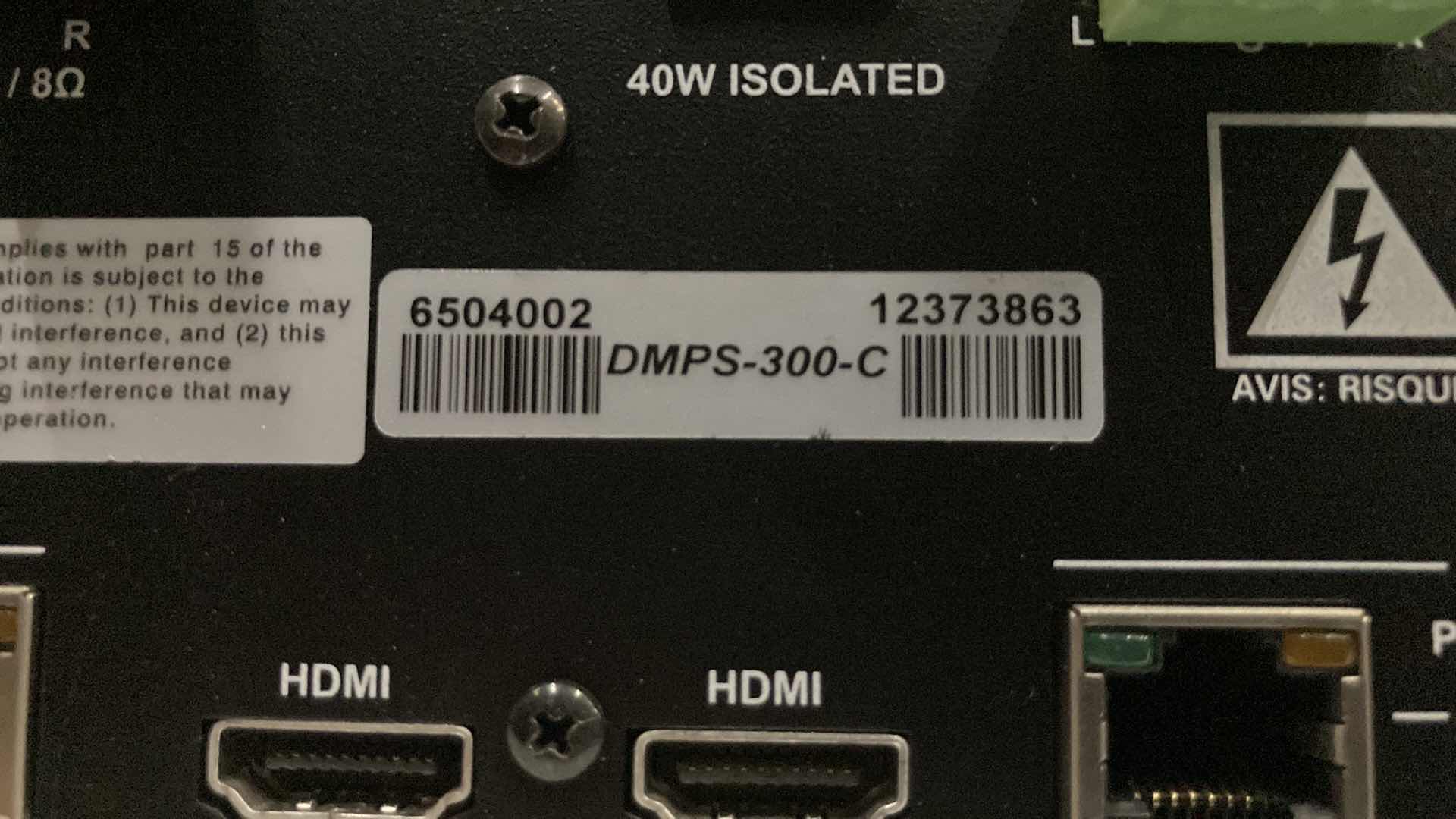 Photo 1 of CRESTRON PROFESSIONAL MEDIA SYSTEM MODEL DMPS-300-C