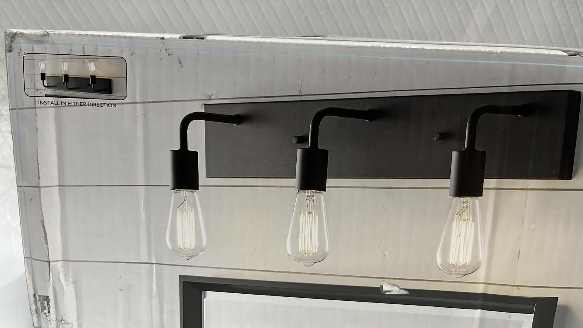 Photo 1 of NEW HAMPTON BAY NORTHVALE 3-LIGHT VANITY FIXTURE, MATTE BLACK FINISH (1006 433 122)