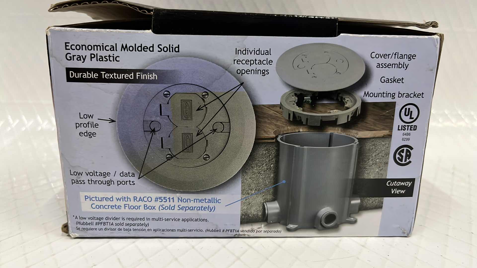 Photo 1 of NEW HUBBELL-RACO LOW PROFILE FLOOR BOX COVER, GRAY (#6299)