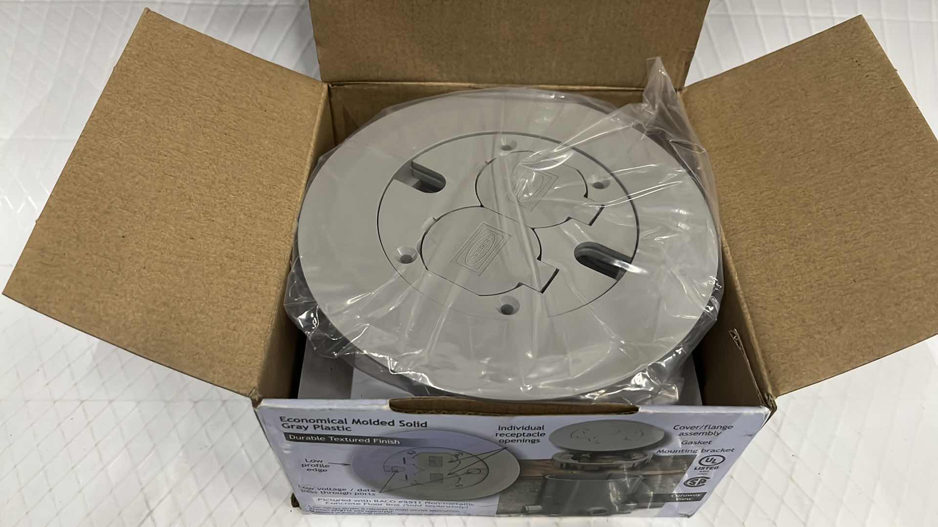 Photo 1 of NEW HUBBELL-RACO LOW PROFILE FLOOR BOX COVER, GRAY (#6299)