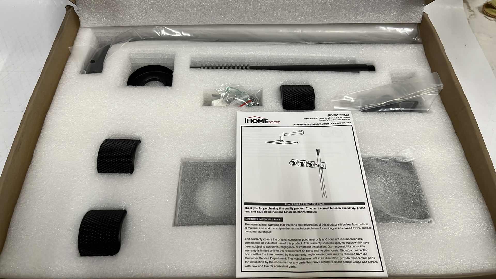 Photo 1 of NEW IHOME ADORE BATHROOM SHOWER SYSTEM, BLACK (#RCS81009MB)