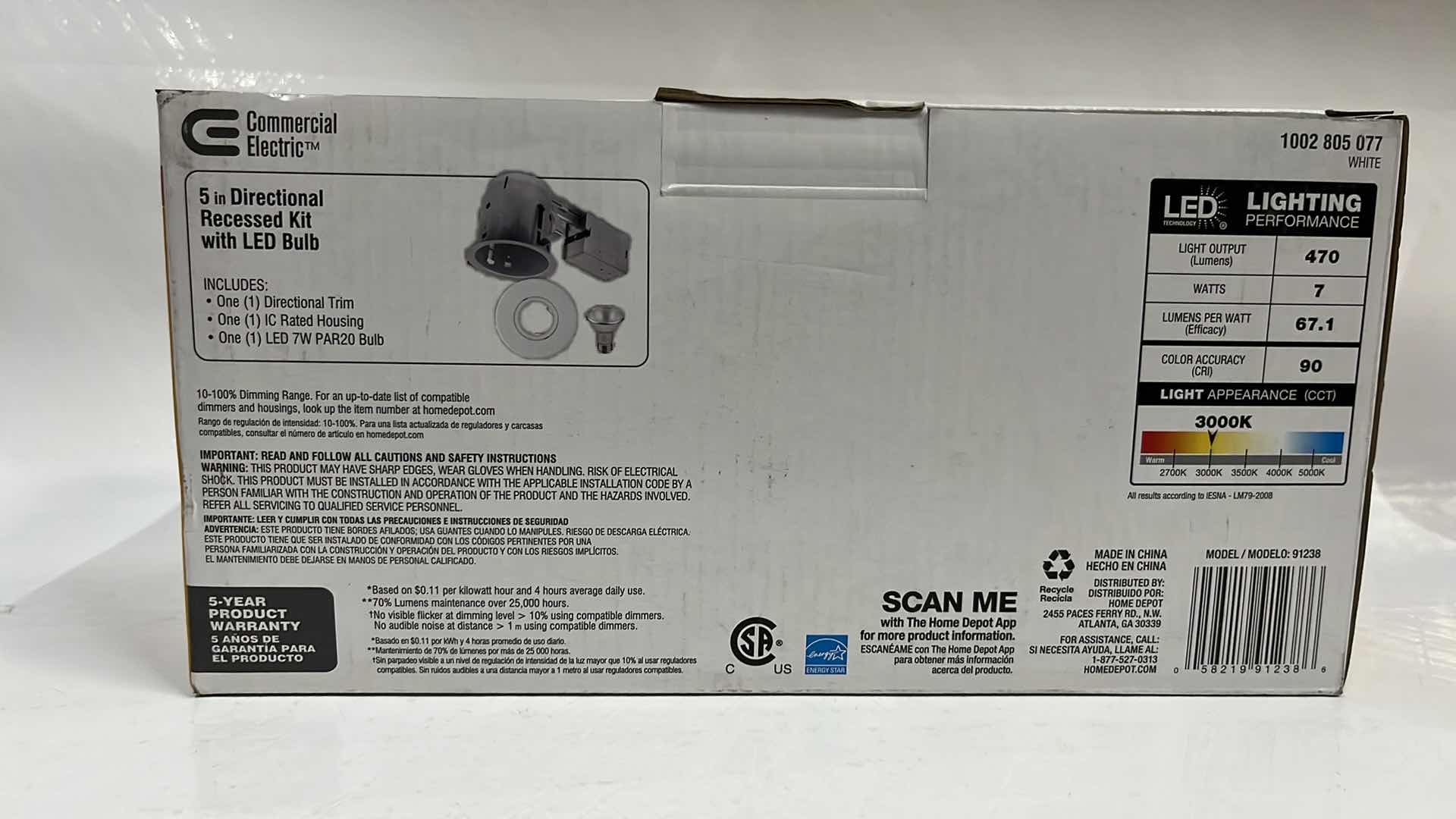 Photo 1 of NEW COMMERCIAL ELECTRIC 5” DIRECTIONAL KIT W LED BULB, SOFT WHITE (1002 805 077)