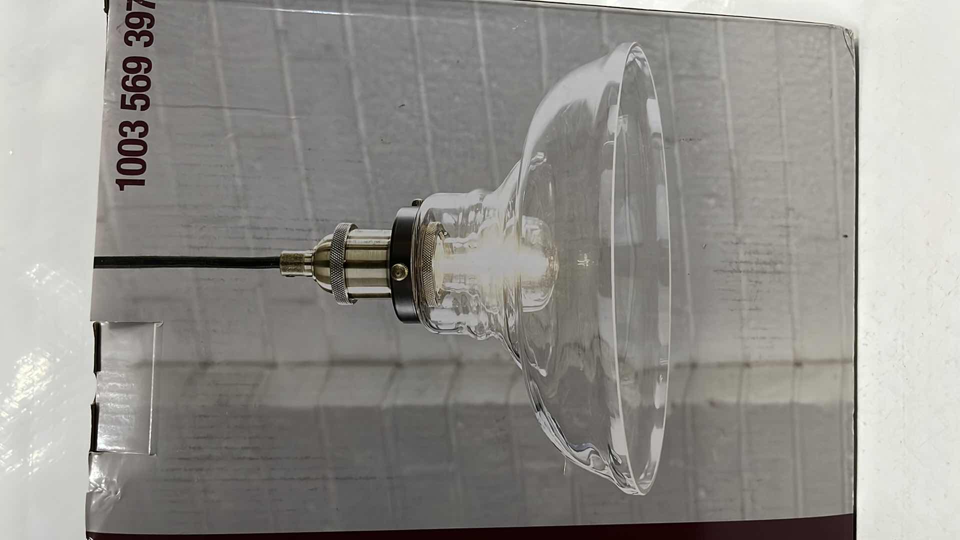 Photo 1 of HOME DECORATORS COLLECTION MINI PENDANT LIGHT FIXTURE, DARK BRONZE FINISH W ANTIQUE BRASS ACCENTS 11” X 9.4”H (#1003 569 397)