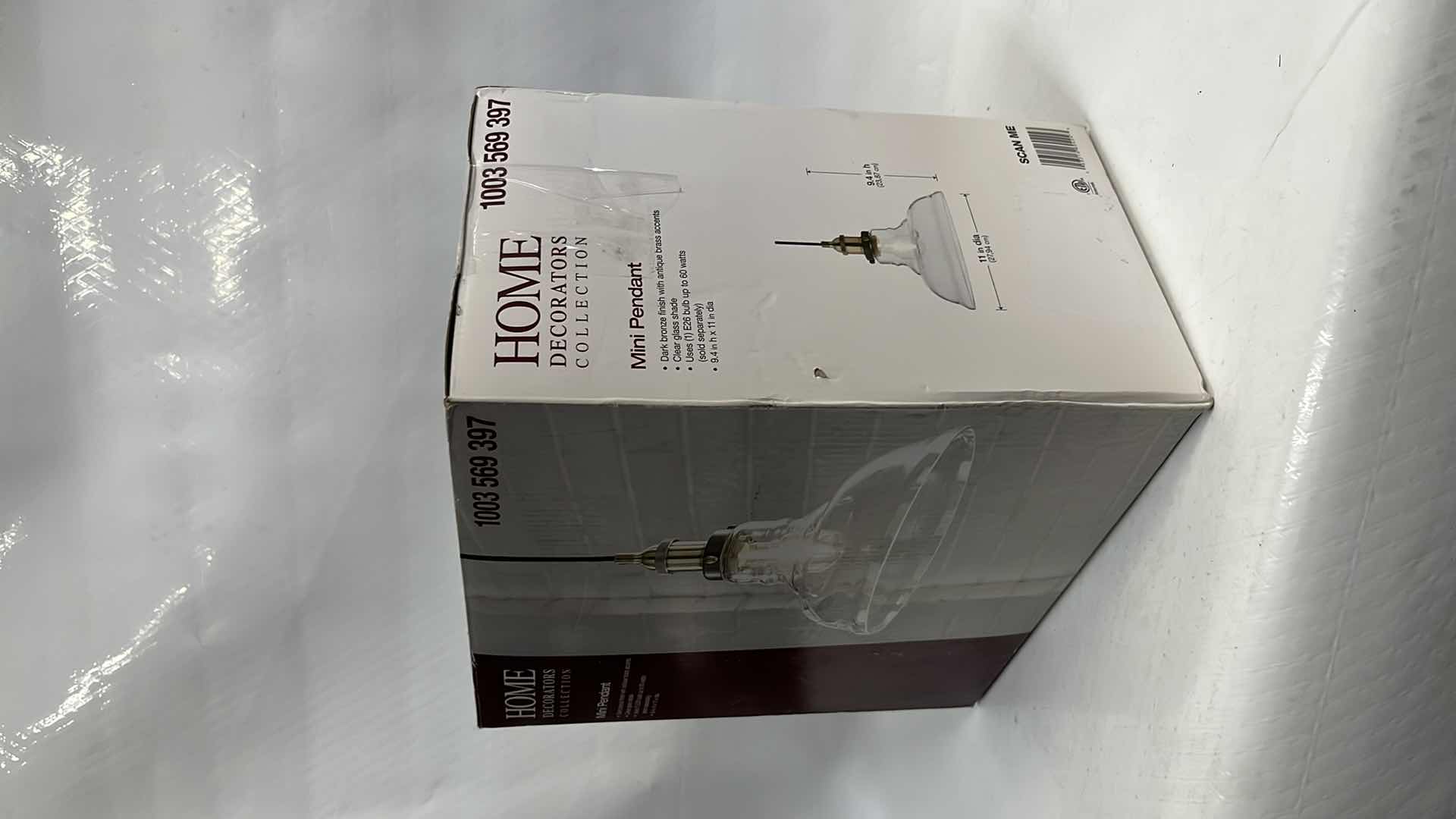 Photo 1 of HOME DECORATORS COLLECTION MINI PENDANT LIGHT FIXTURE, DARK BRONZE FINISH W ANTIQUE BRASS ACCENTS 11” X 9.4”H (#1003 569 397)