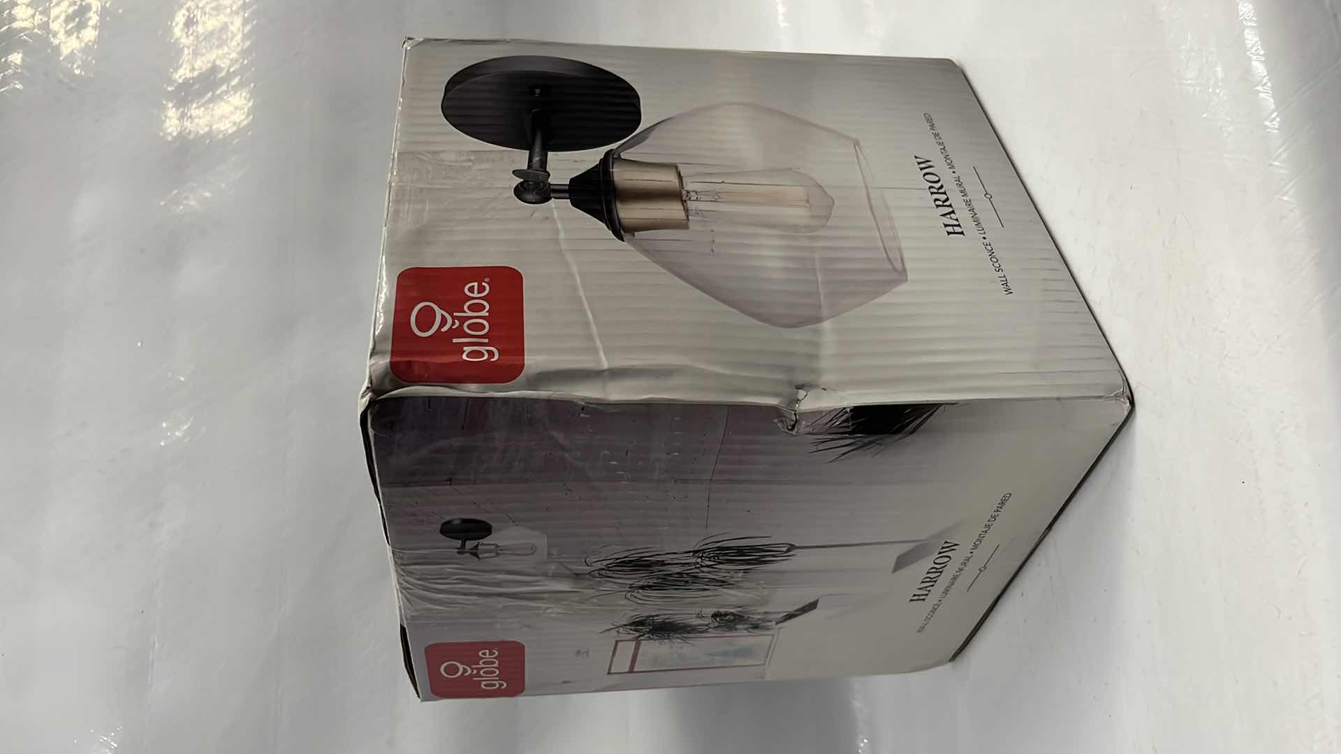 Photo 1 of NEW GLOBE ELECTRIC HARROW WALL SCONCE, MATTE BLACK W GOLD ACCENT, 9.3” X 10.6”H (#51367)