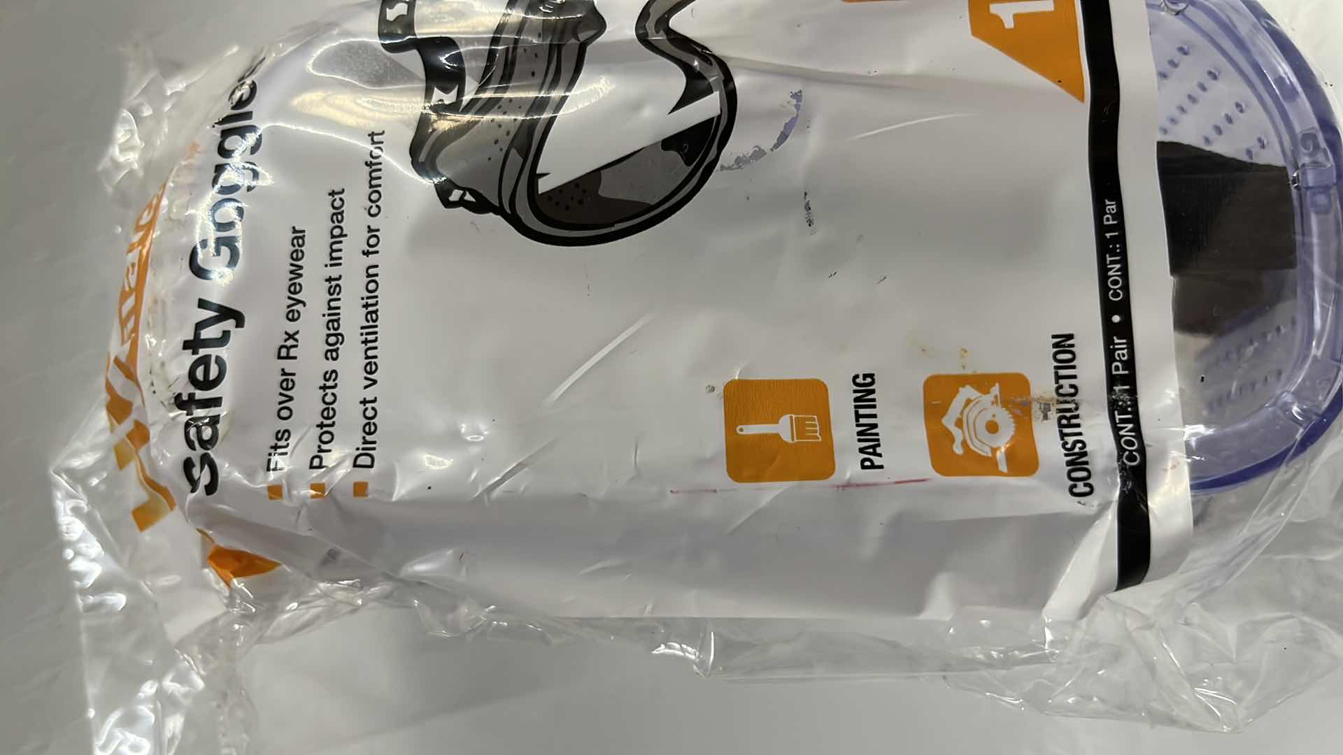 Photo 1 of 4- NEW HDX VENTILATED SAFETY GOGGLES FOR PAINTING/CONSTRUCTION(1005 134 337)