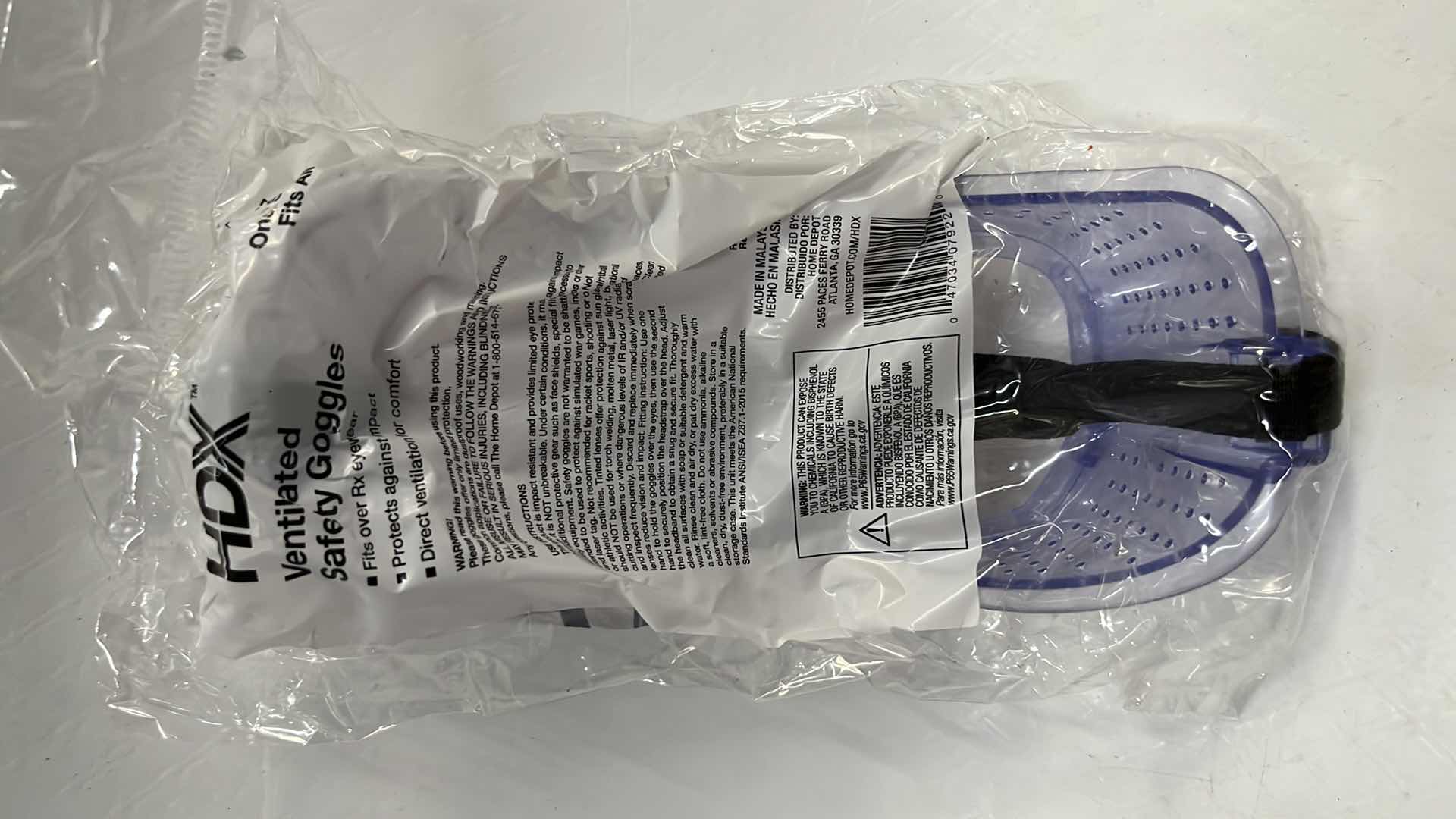 Photo 1 of 4- NEW HDX VENTILATED SAFETY GOGGLES FOR PAINTING/CONSTRUCTION(1005 134 337)